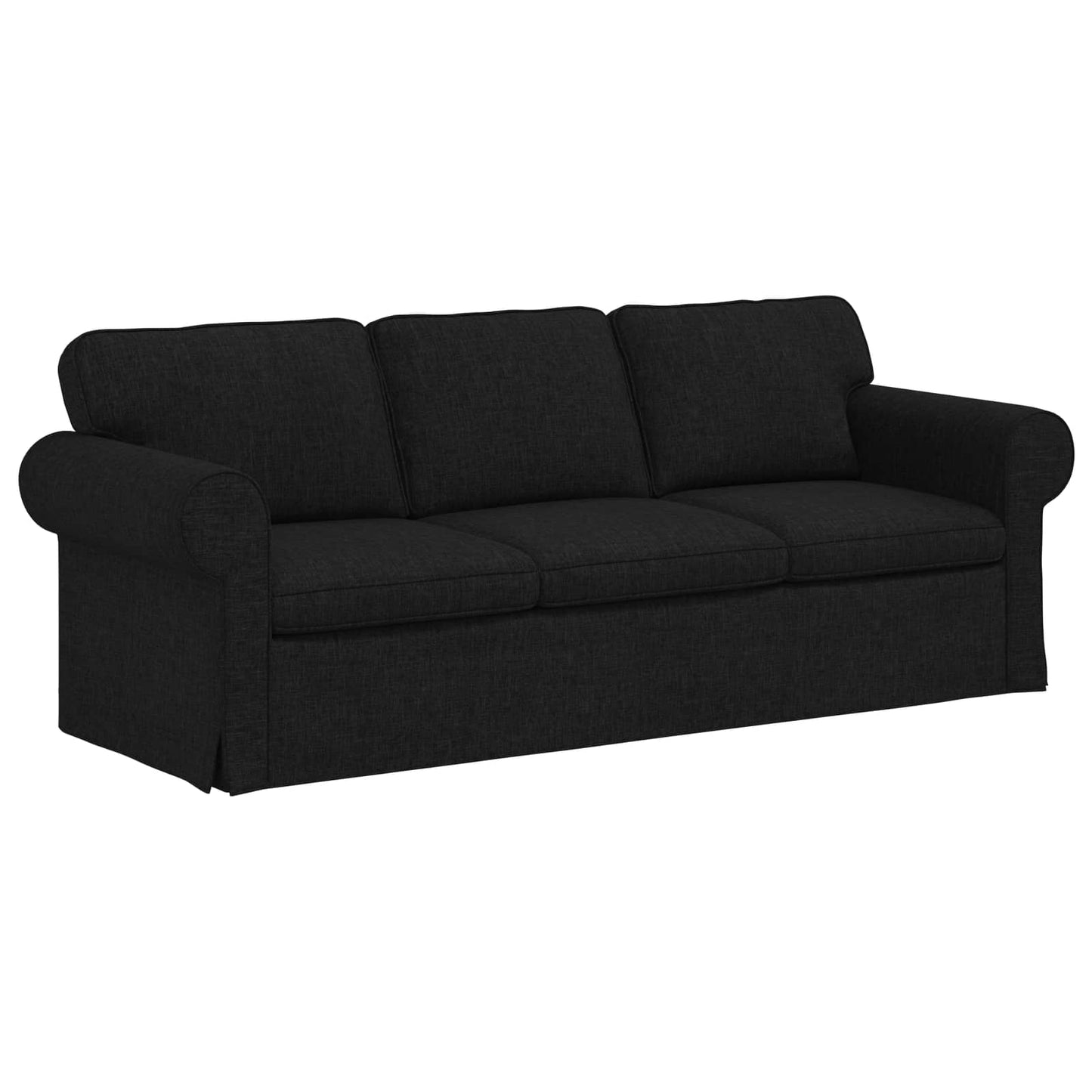 Sofa Set 2 pcs Schwarz 215 x 82 x 80 cm Stoff