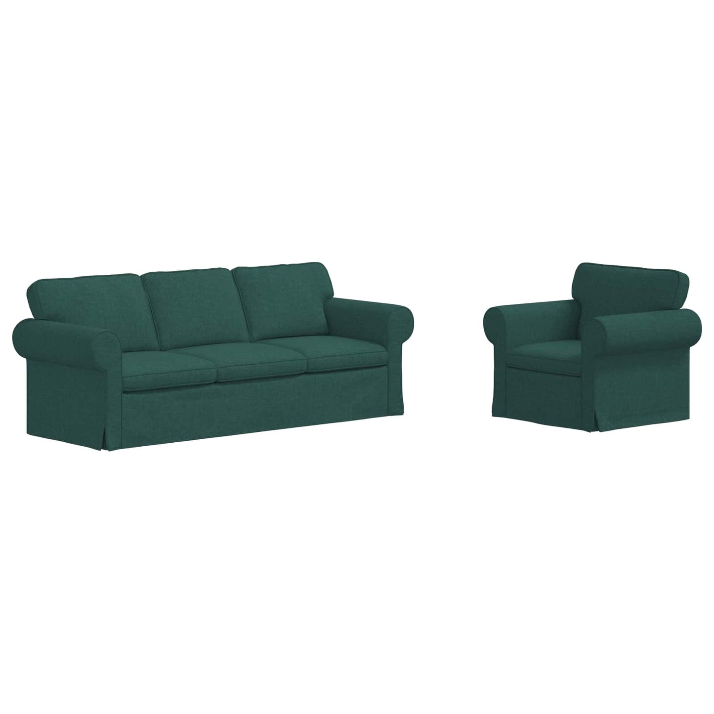 Sofa Set 2 pcs Dunkelgrün 215 x 82 x 80 cm Stoff