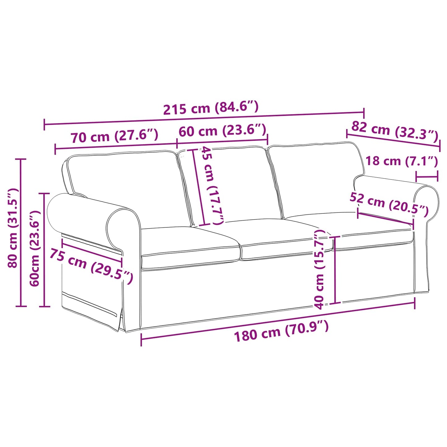 Sofa Set 2 pcs Dunkelgrün 215 x 82 x 80 cm Stoff