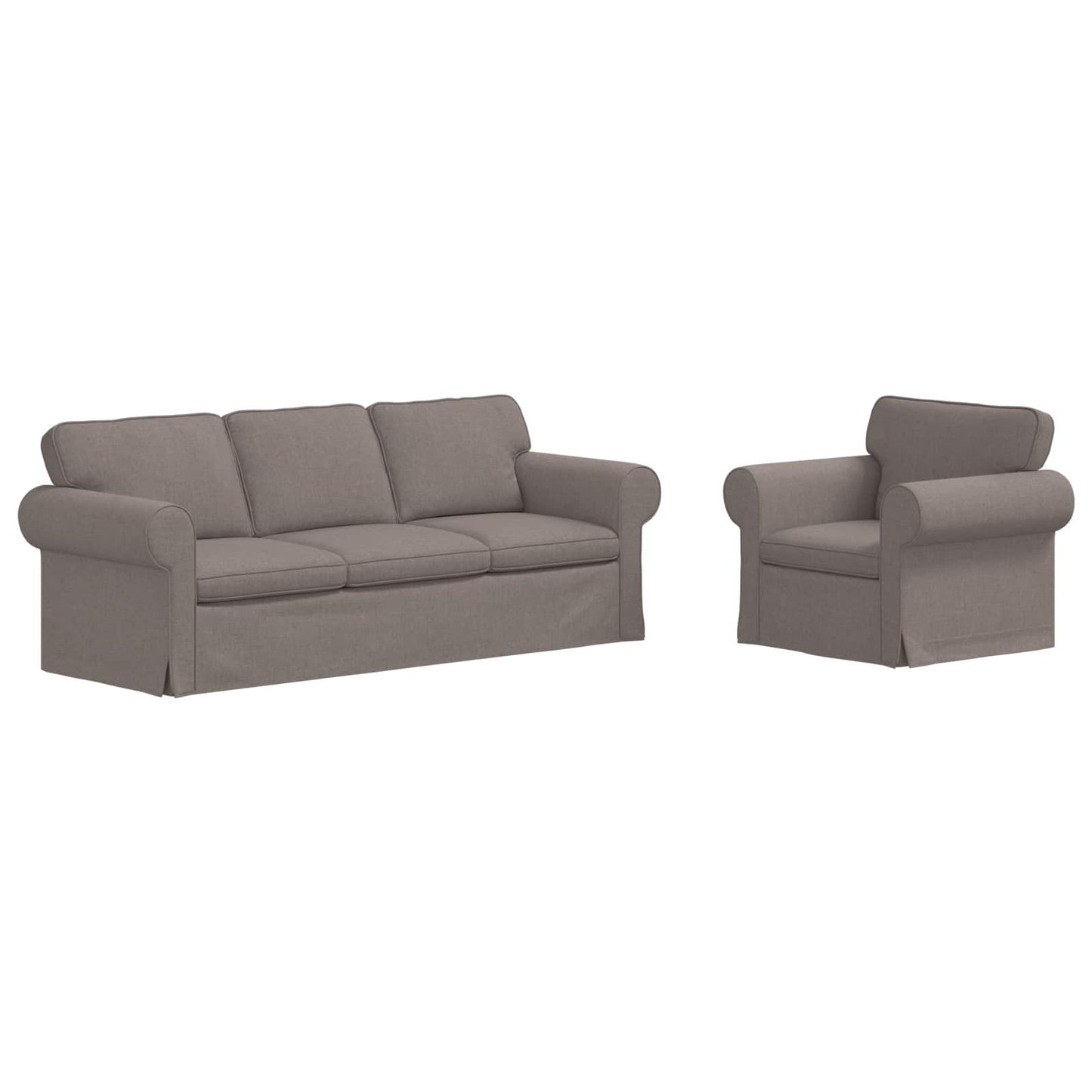 Sofa Set 2 pcs Taupe 215 x 82 x 80 cm Stoff