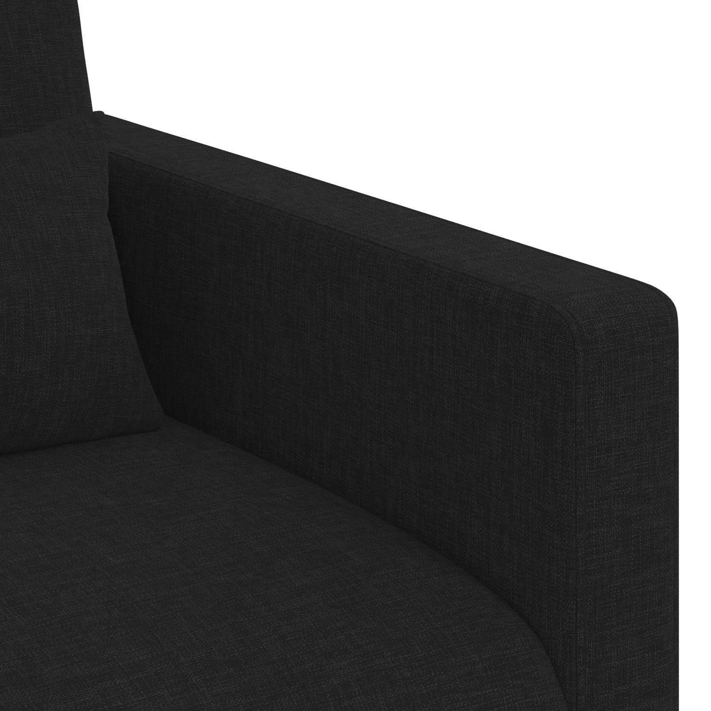Sofa Set 2 pcs Schwarz 198 x 78 x 80 cm Stoff