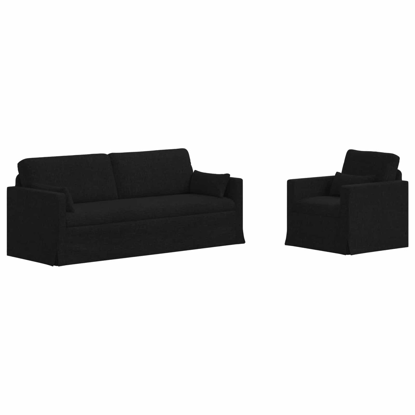 Sofa Set 2 pcs Schwarz 198 x 78 x 80 cm Stoff