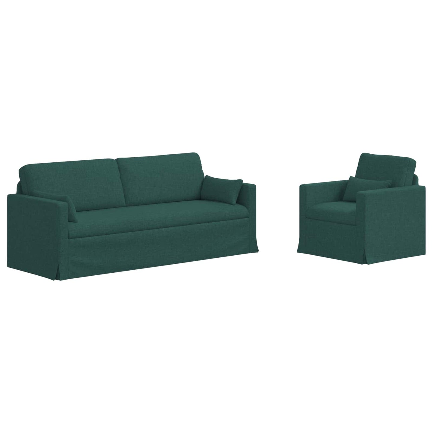Sofa Set 2 pcs Dunkelgrün 198 x 78 x 80 cm Stoff