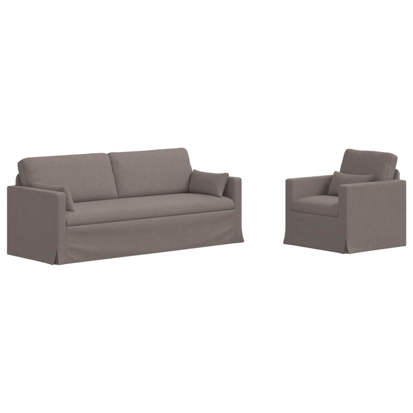 Sofa Set 2 pcs Taupe 198 x 78 x 80 cm Stoff