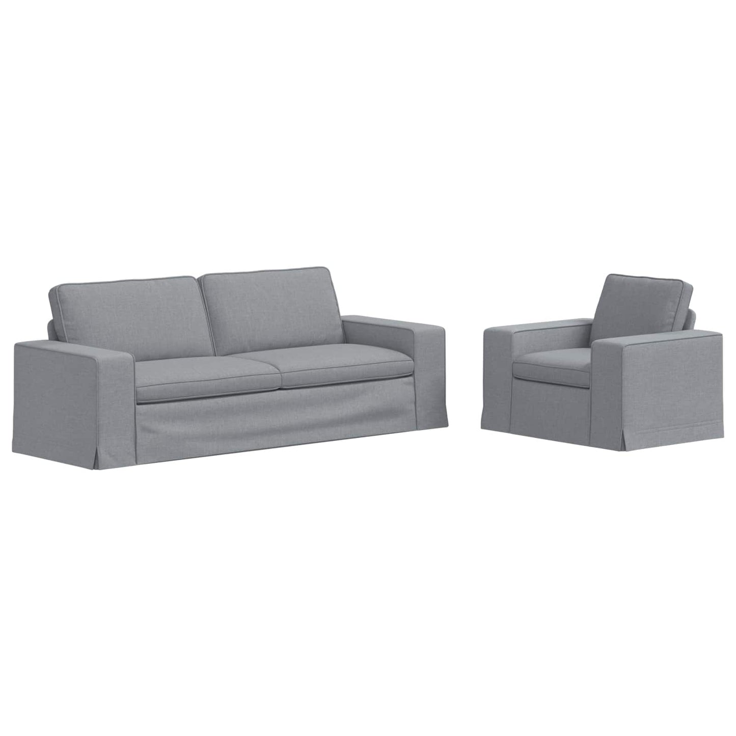 Sofa Set 2 pcs Hellgrau 222 x 80 x 82 cm Stoff