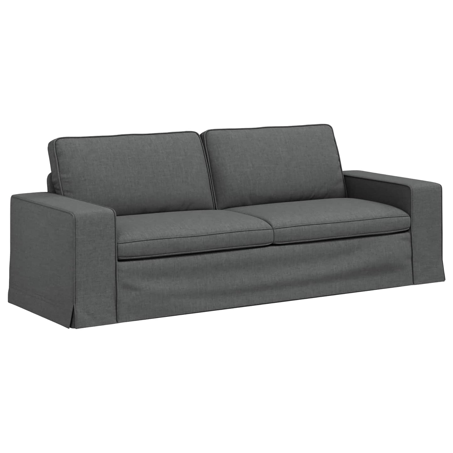 Sofa Set 2 pcs Dunkelgrau 222 x 80 x 82 cm Stoff
