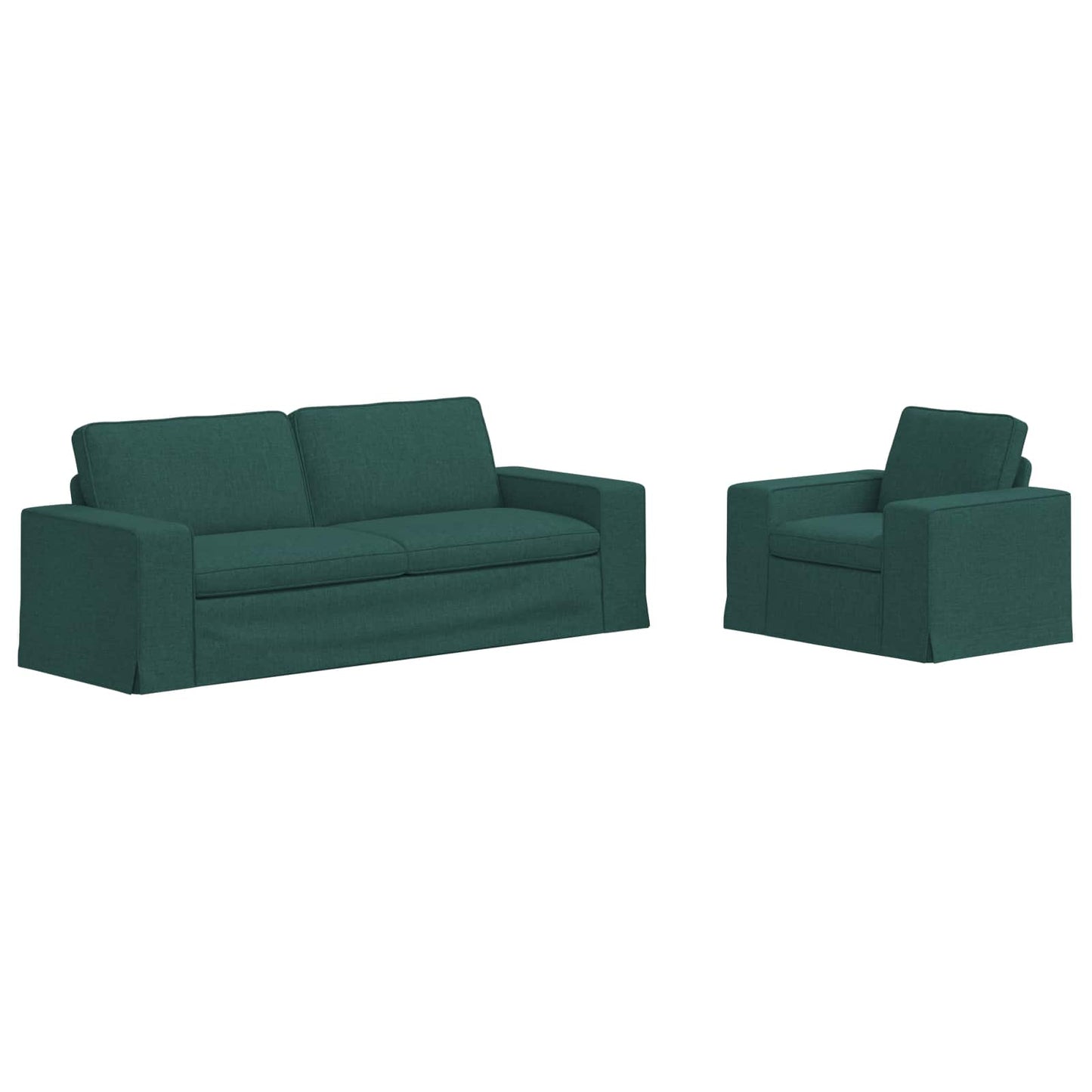 Sofa Set 2 pcs Dunkelgrün 222 x 80 x 82 cm Stoff