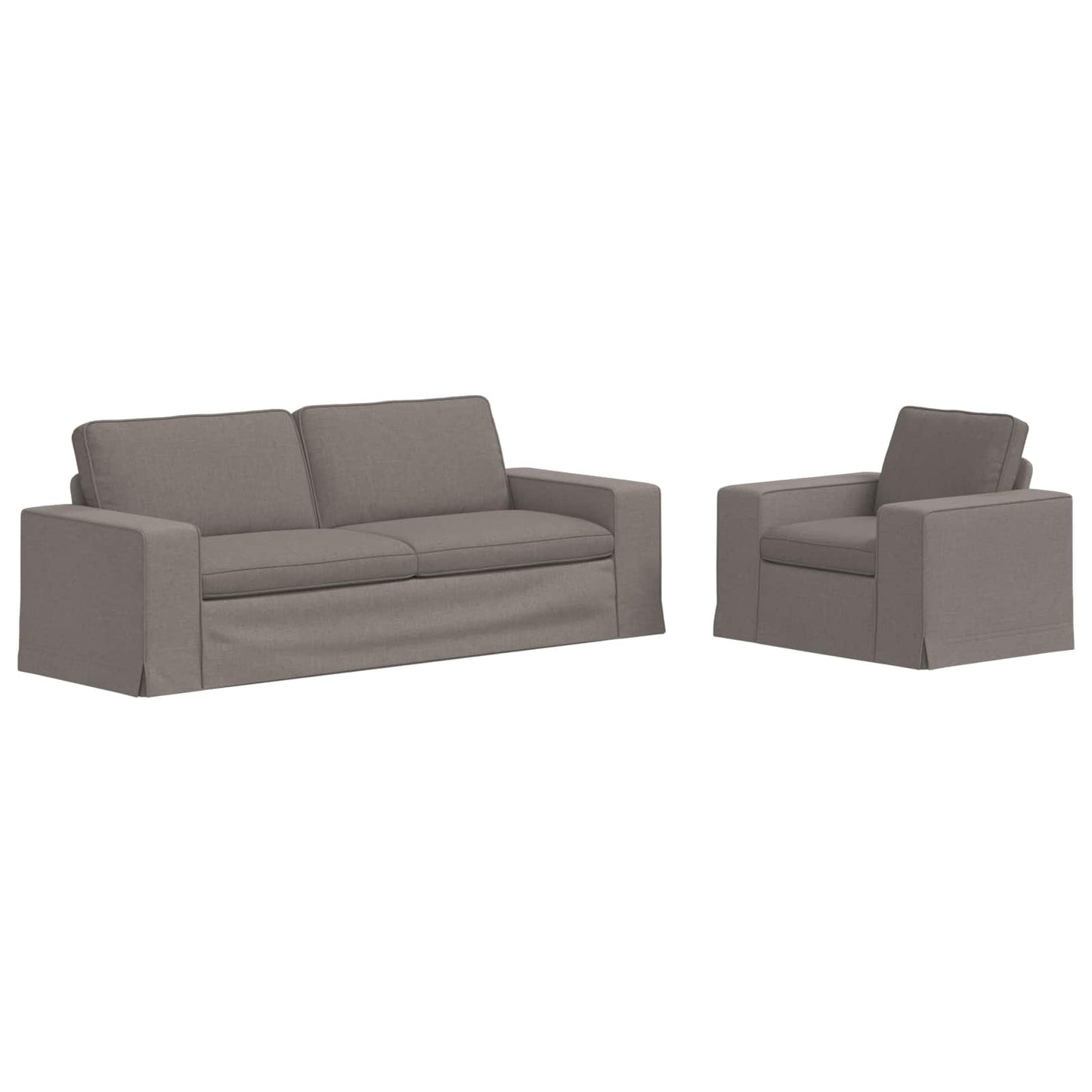 Sofa Set 2 pcs Taupe 222 x 80 x 82 cm Stoff