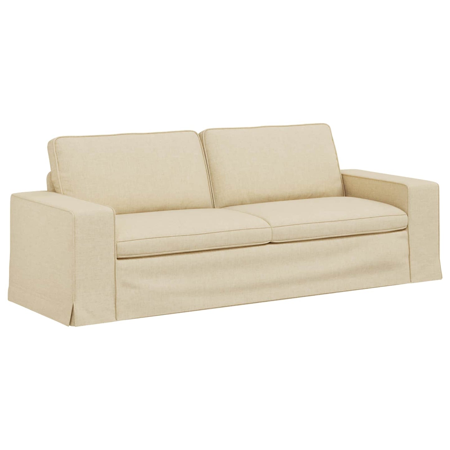 Sofa Set 2 pcs Creme 222 x 80 x 82 cm Stoff