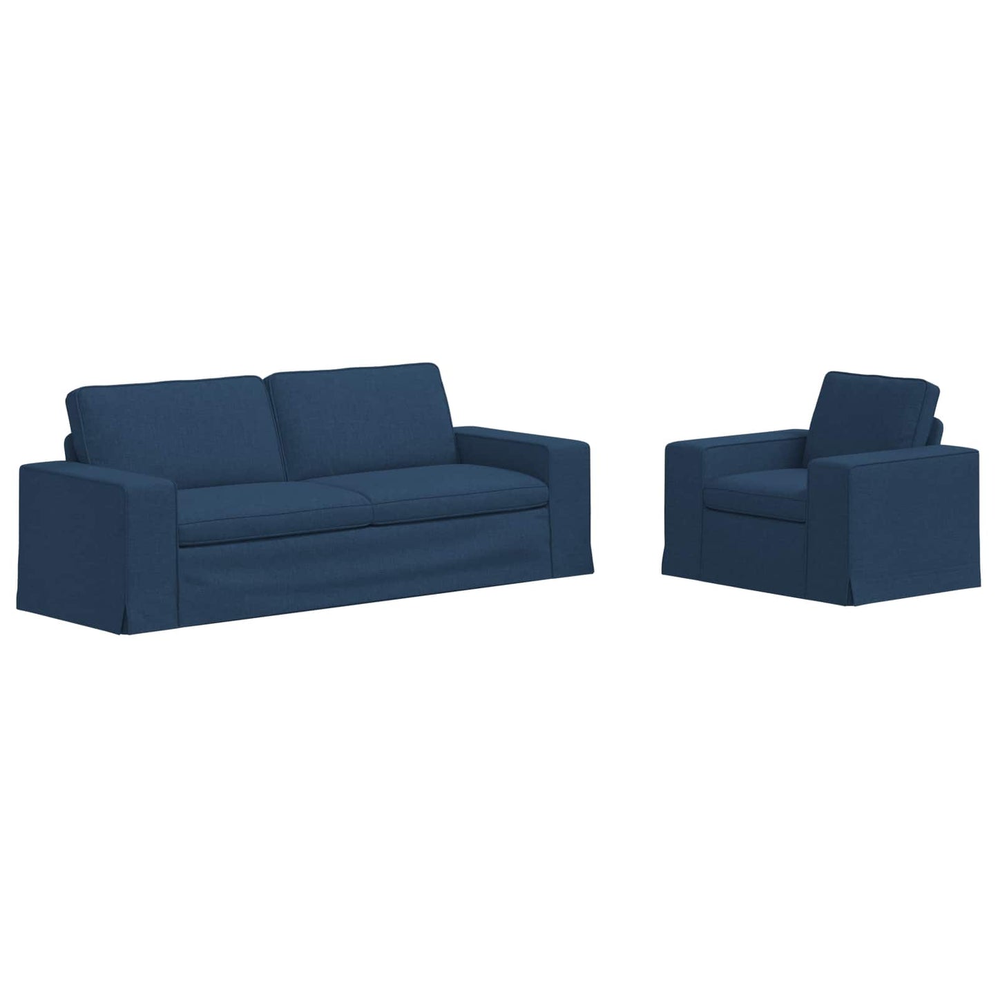 Sofa Set 2 pcs Blau 222 x 80 x 82 cm Stoff