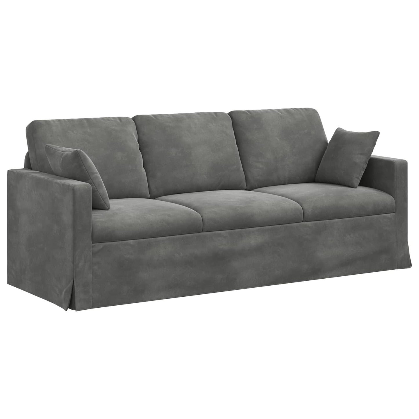 Sofa Set 2 pcs Dunkelgrau 198 x 78 x 80 cm Samt
