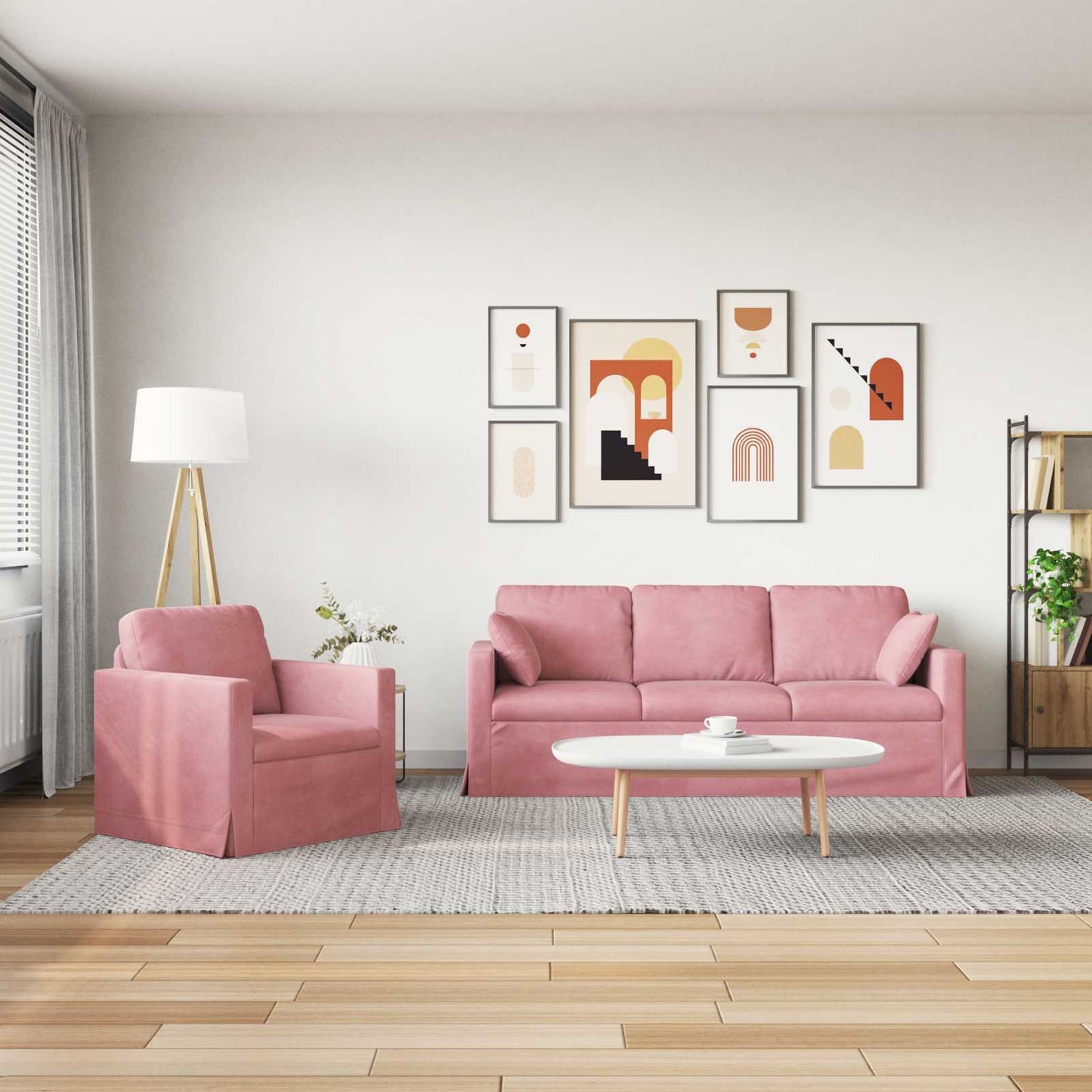 Sofa Set 2 pcs Rosa 198 x 78 x 80 cm Samt
