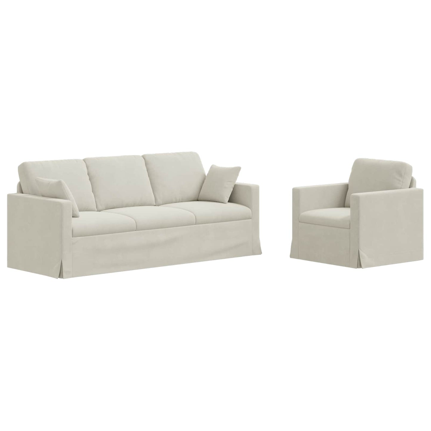 Sofa Set 2 pcs Creme 198 x 78 x 80 cm Samt