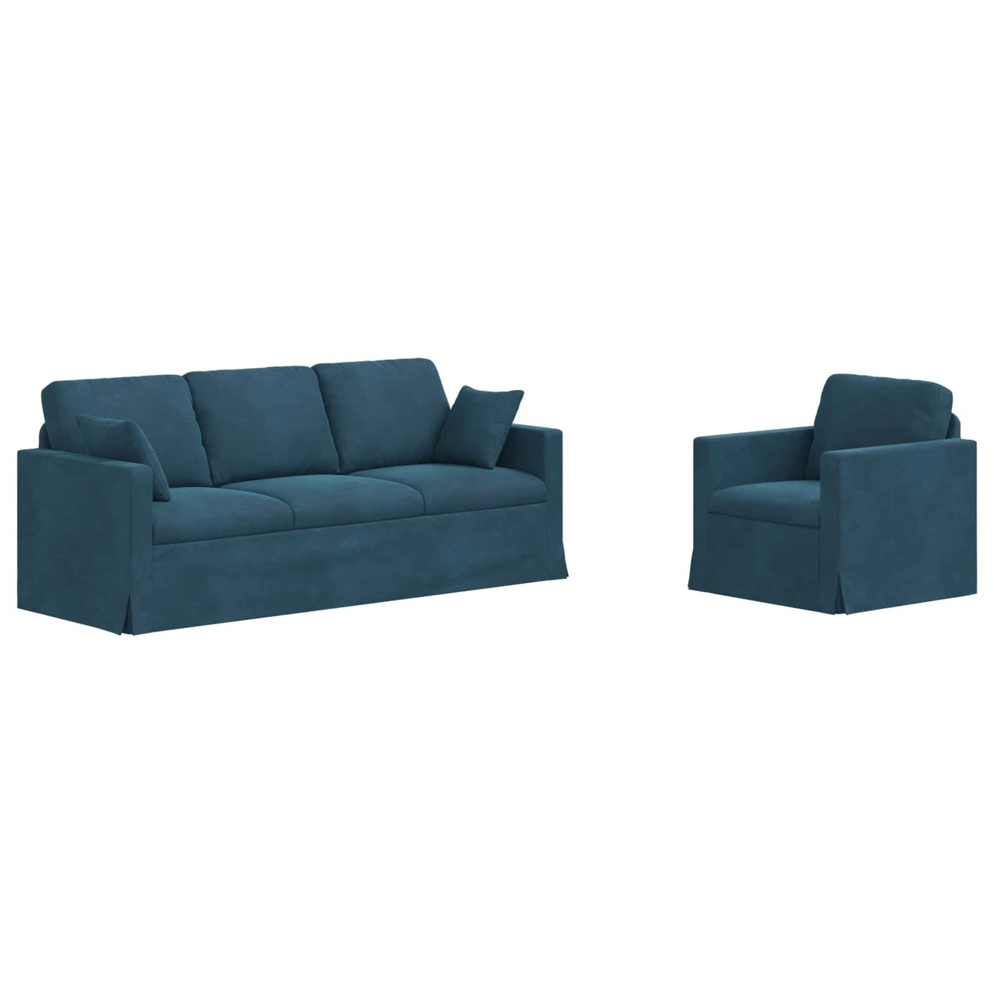 Sofa Set 2 pcs Blau 198 x 78 x 80 cm Samt