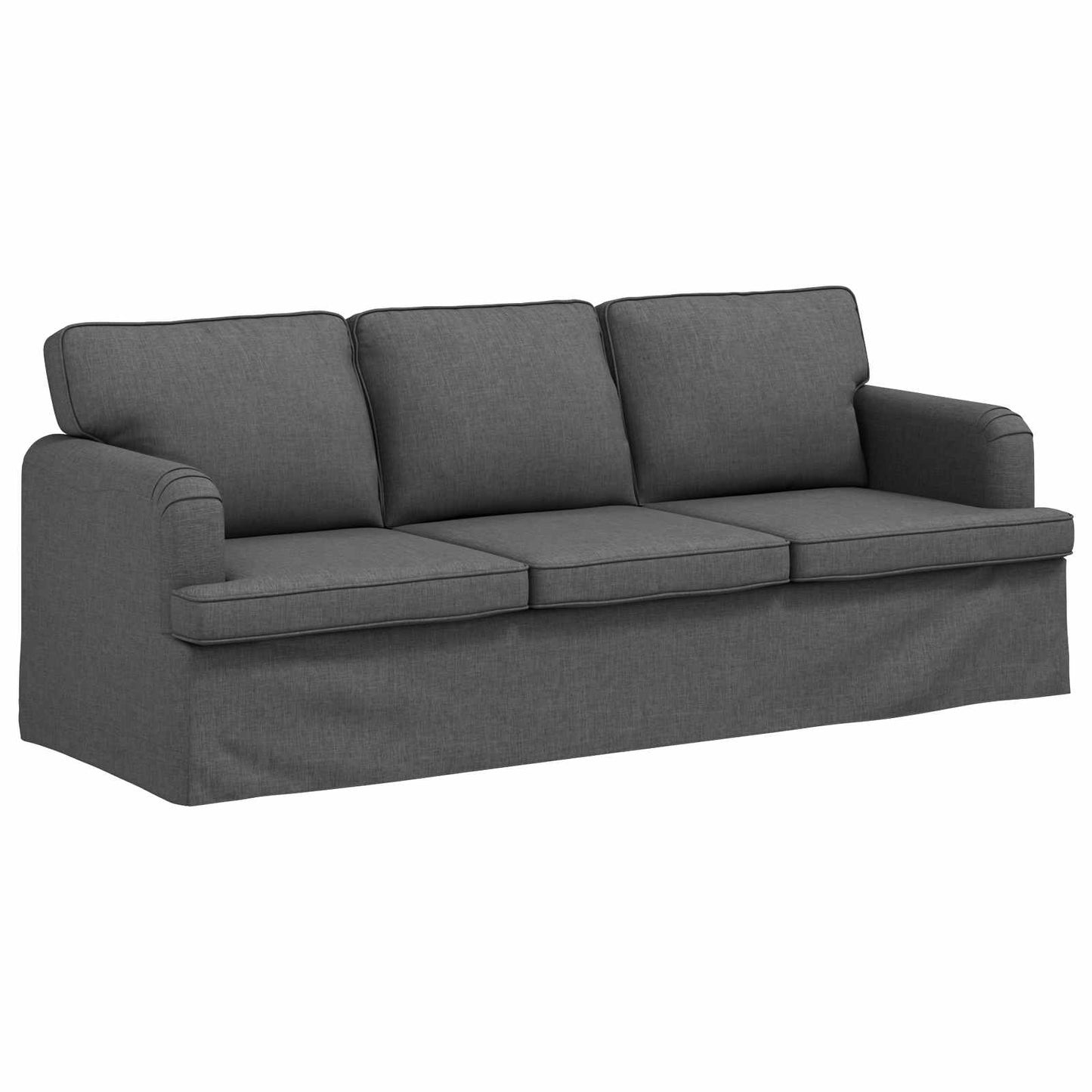 Sofa Set 2 pcs Dunkelgrau 201 x 80 x 85 cm Stoff