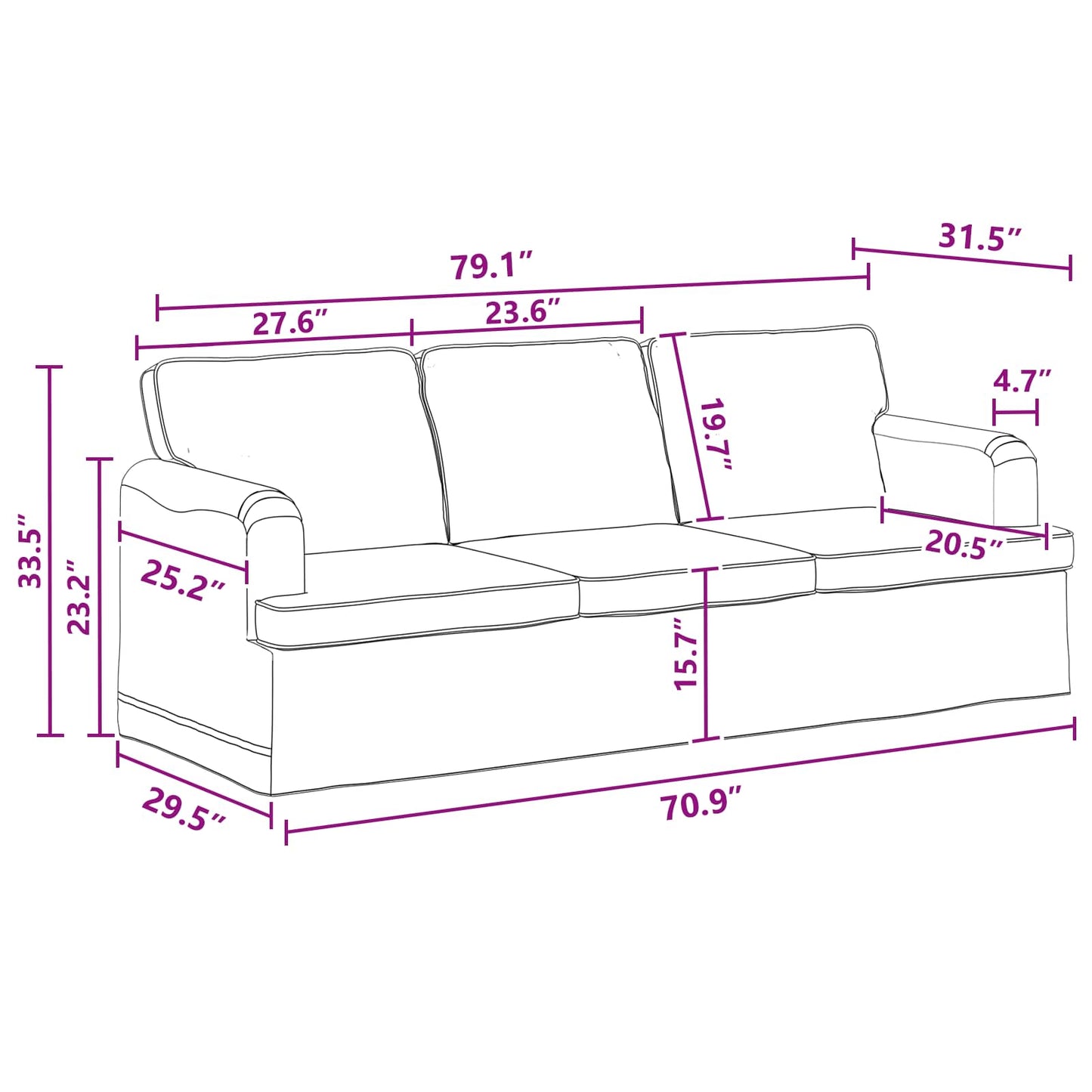 Sofa Set 2 pcs Dunkelgrau 201 x 80 x 85 cm Stoff
