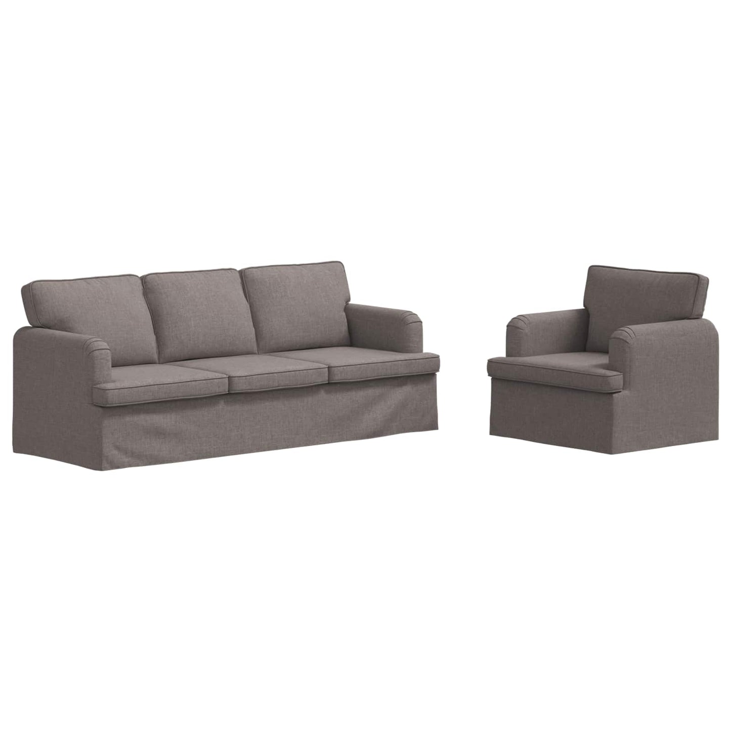 Sofa Set 2 pcs Taupe 201 x 80 x 85 cm Stoff