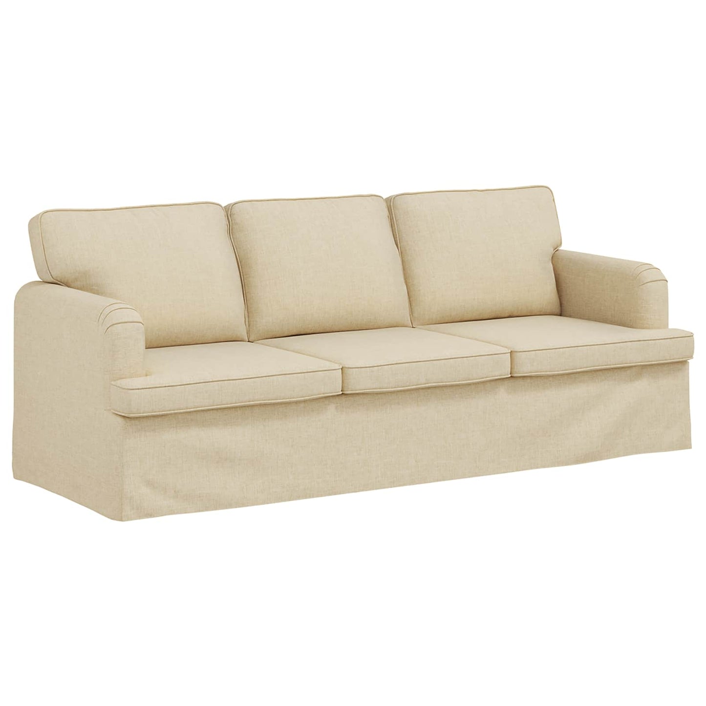Sofa Set 2 pcs Creme 201 x 80 x 85 cm Stoff