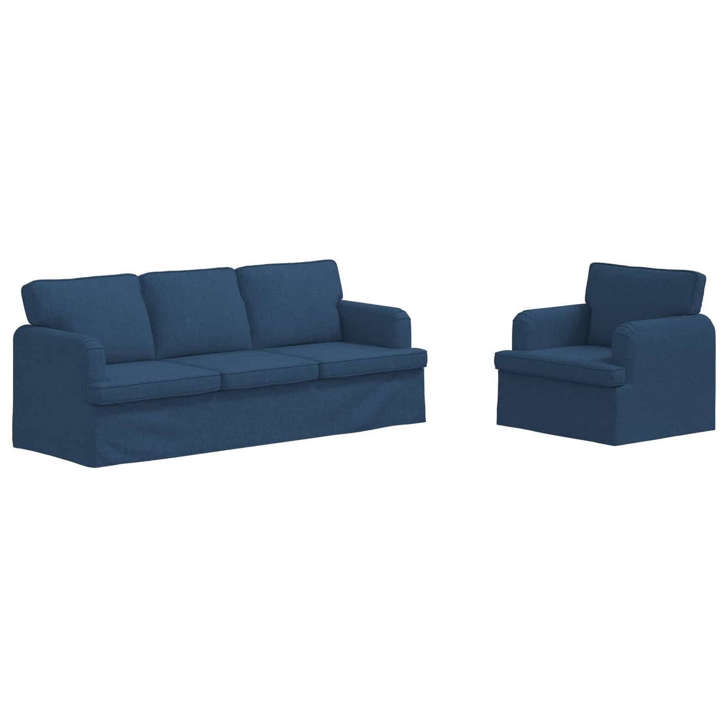 Sofa Set 2 pcs Blau 201 x 80 x 85 cm Stoff
