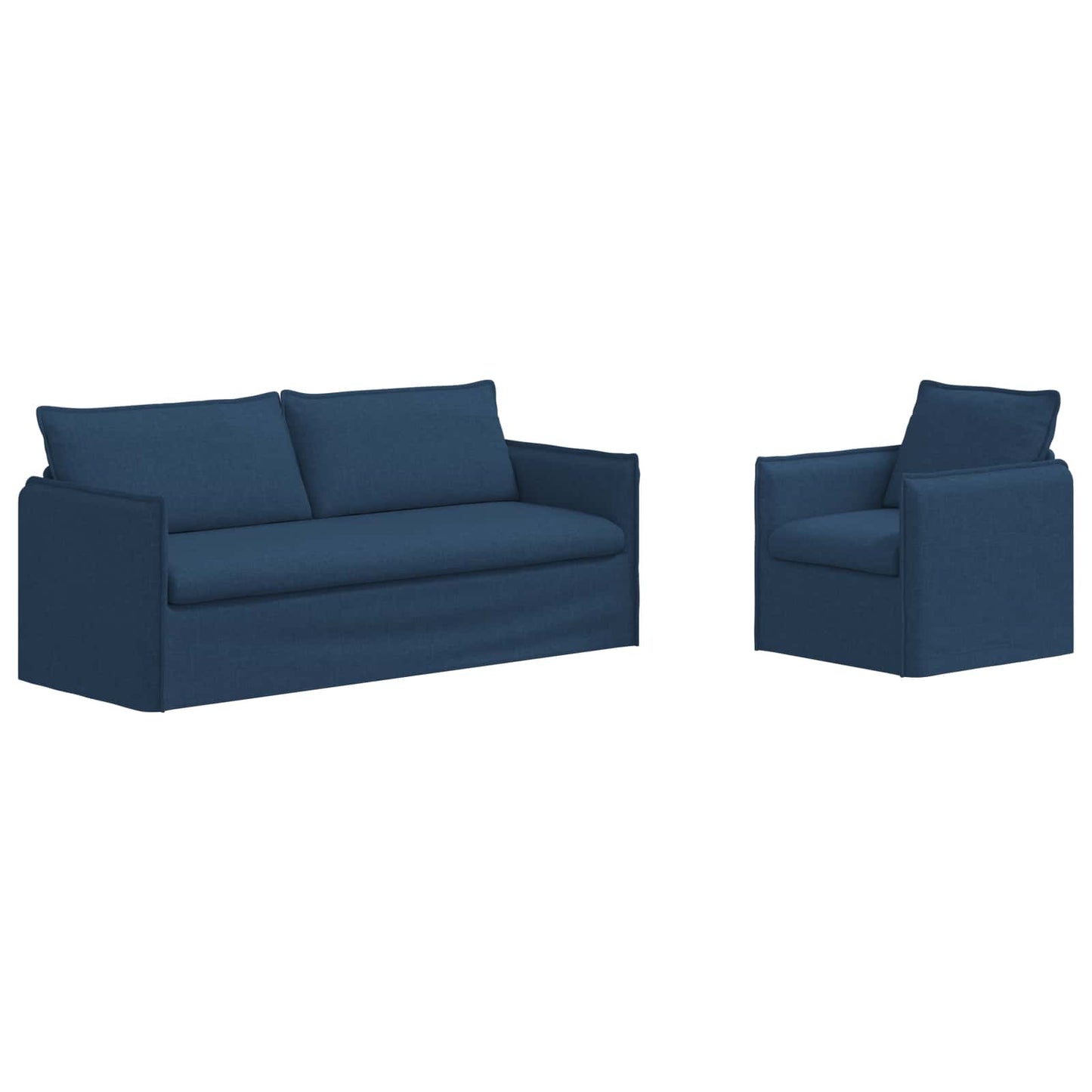 Sofa Set 2 pcs Blau 196 x 82 x 85 cm Stoff
