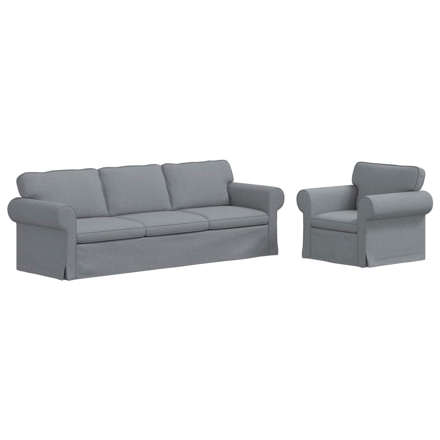 Sofa Set 2 pcs Hellgrau 245 x 82 x 80 cm Stoff