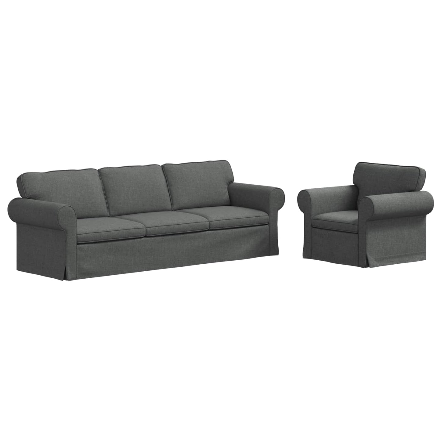 Sofa Set 2 pcs Dunkelgrau 245 x 82 x 80 cm Stoff