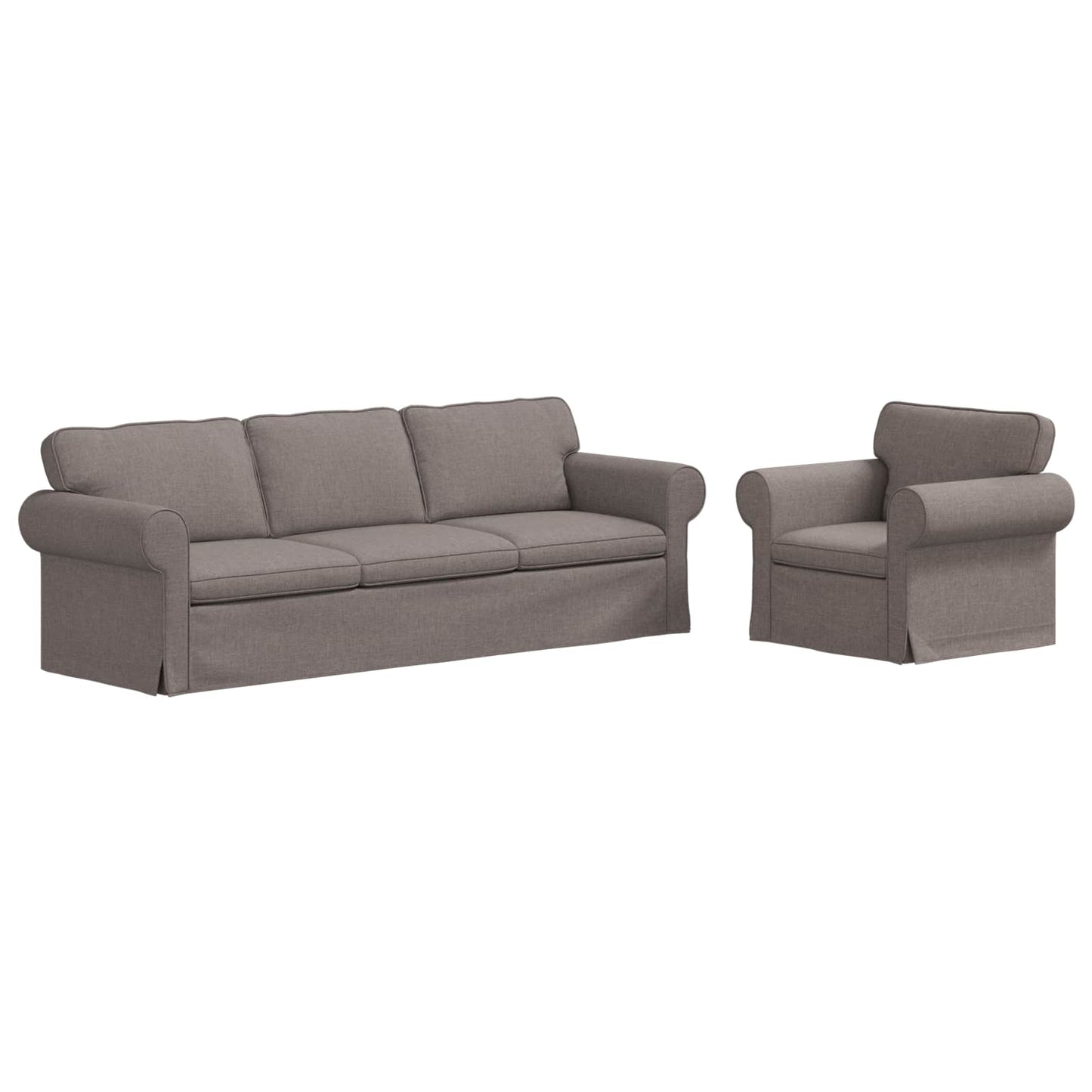 Sofa Set 2 pcs Taupe 245 x 82 x 80 cm Stoff