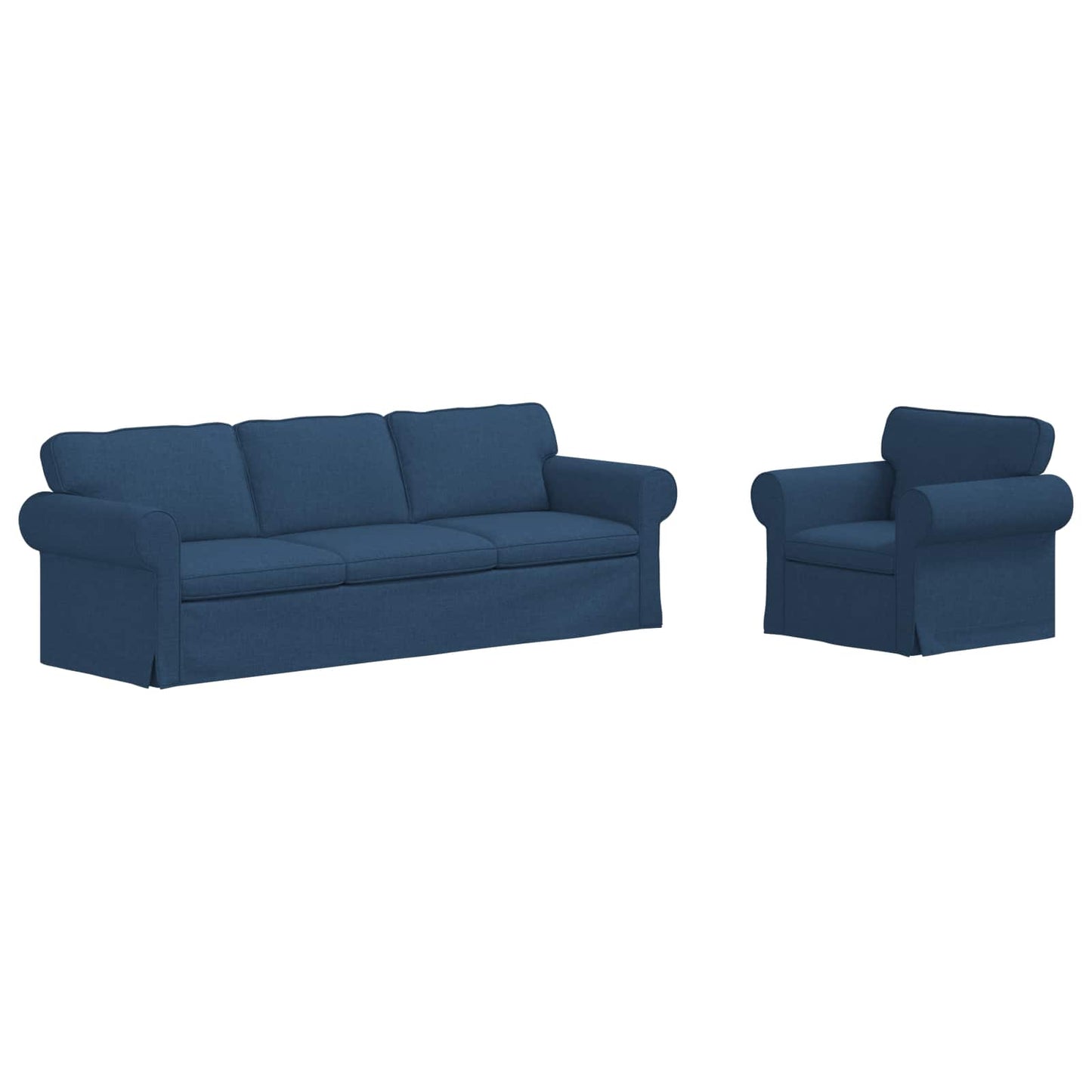 Sofa Set 2 pcs Blau 245 x 82 x 80 cm Stoff