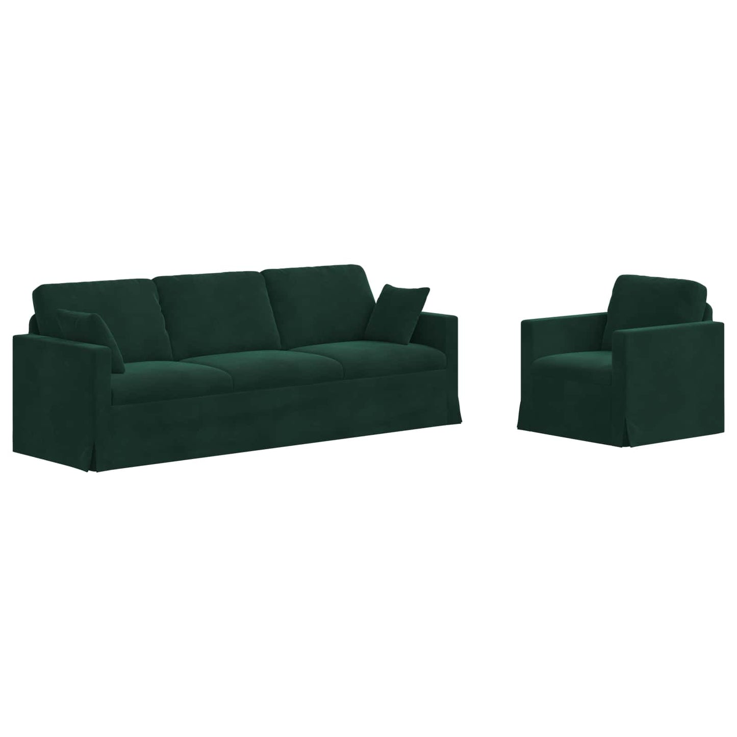 Sofa Set 2 pcs Dunkelgrün 228 x 78 x 80 cm Samt