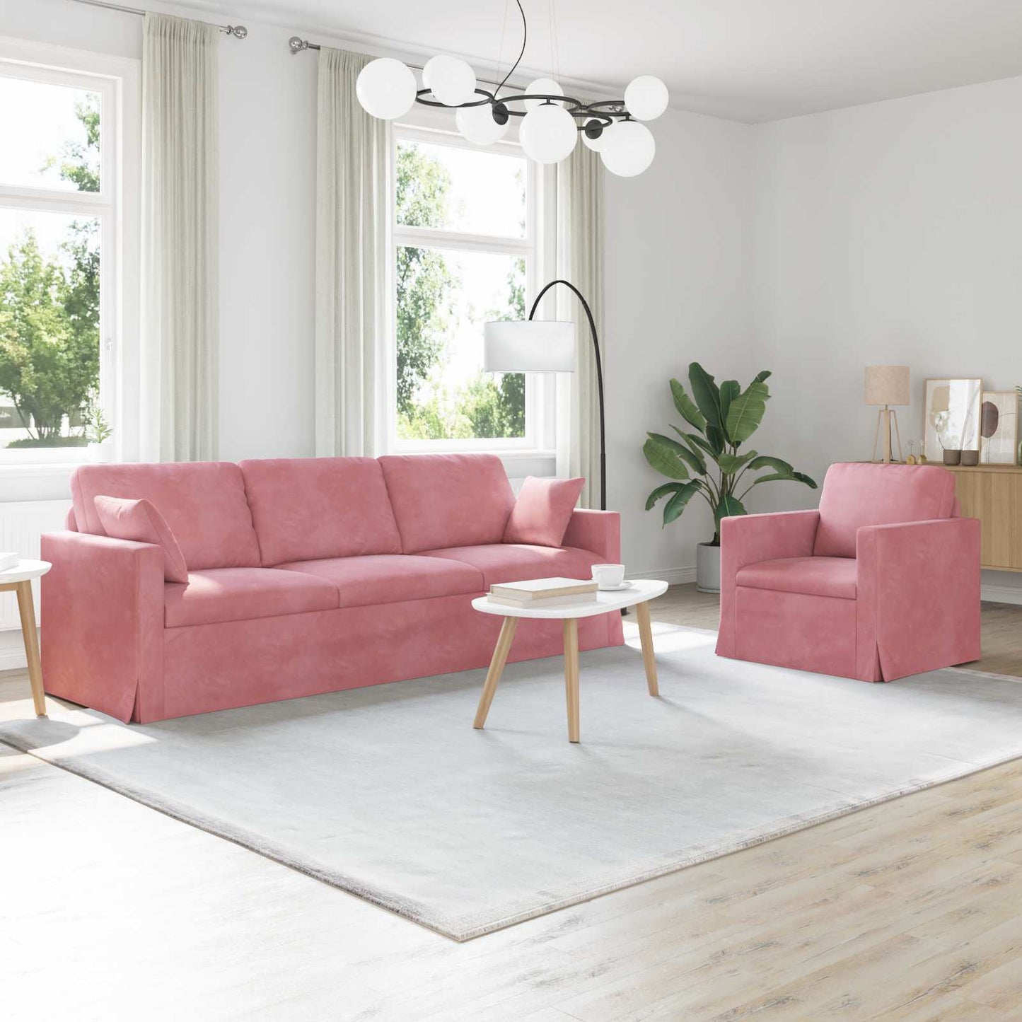 Sofa Set 2 pcs Rosa 228 x 78 x 80 cm Samt