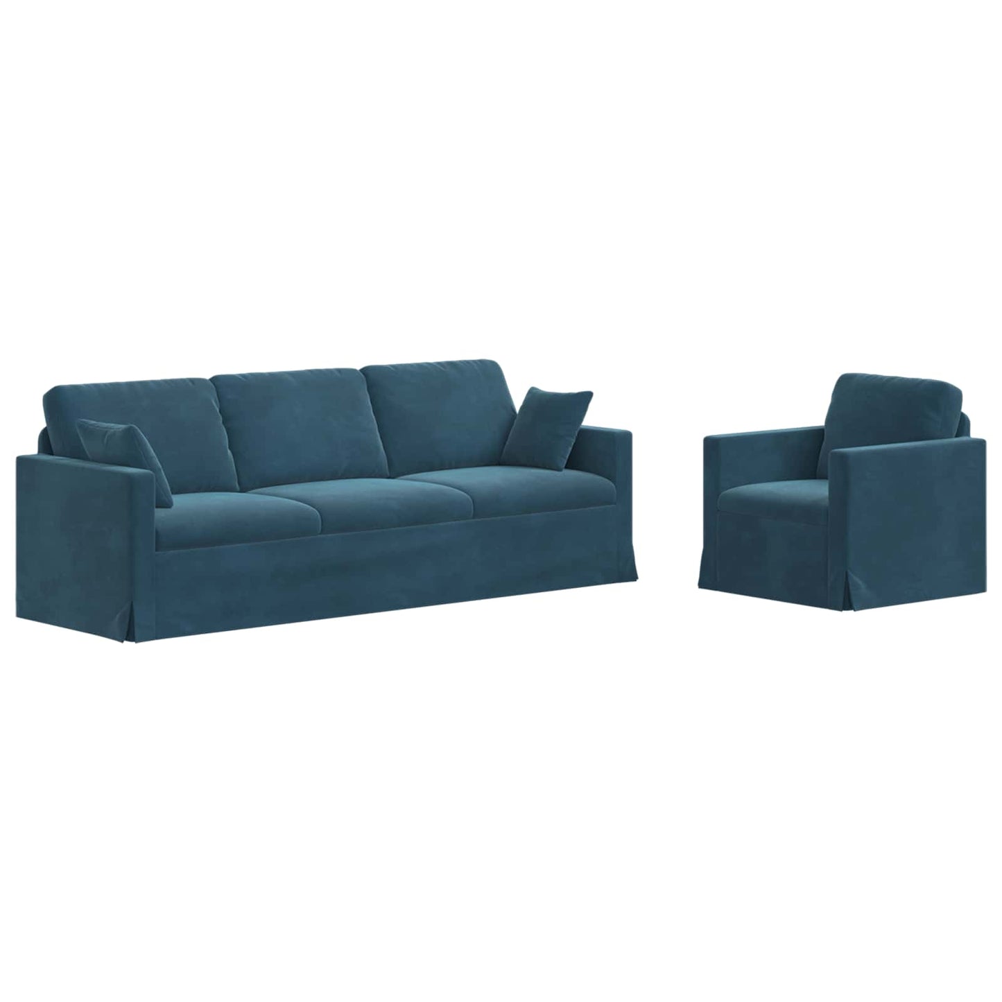 Sofa Set 2 pcs Blau 228 x 78 x 80 cm Samt