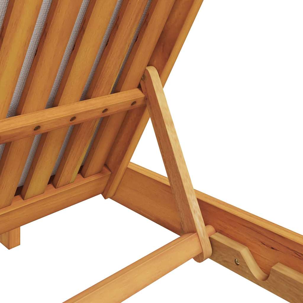 Sonnenliege mit Kissen Cremeweiß Massivholz Akazie