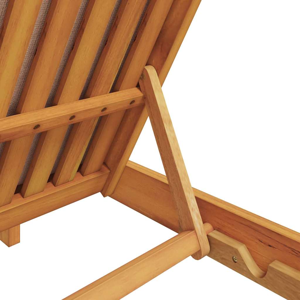 Sonnenliege mit Kissen Beige Massivholz Akazie