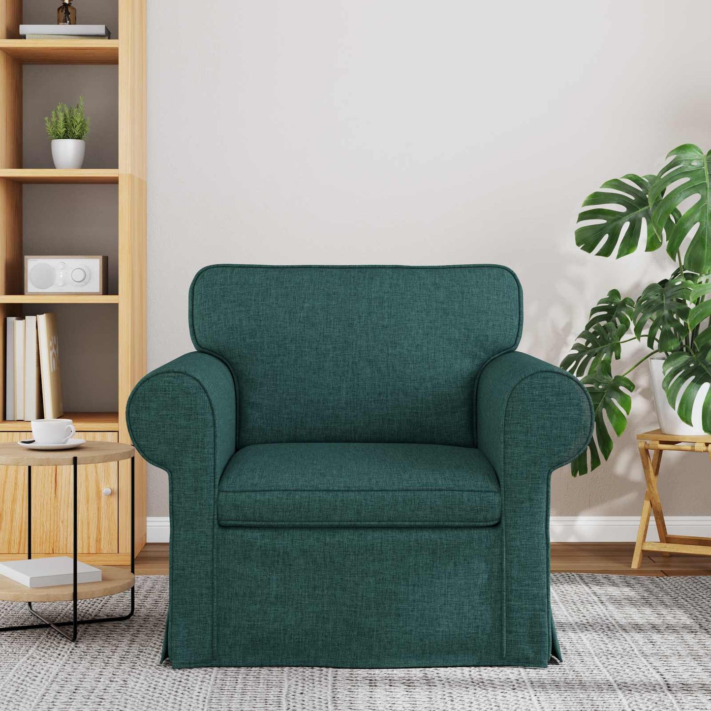 Sofa Dunkelgrün 95 x 82 x 80 cm Stoff
