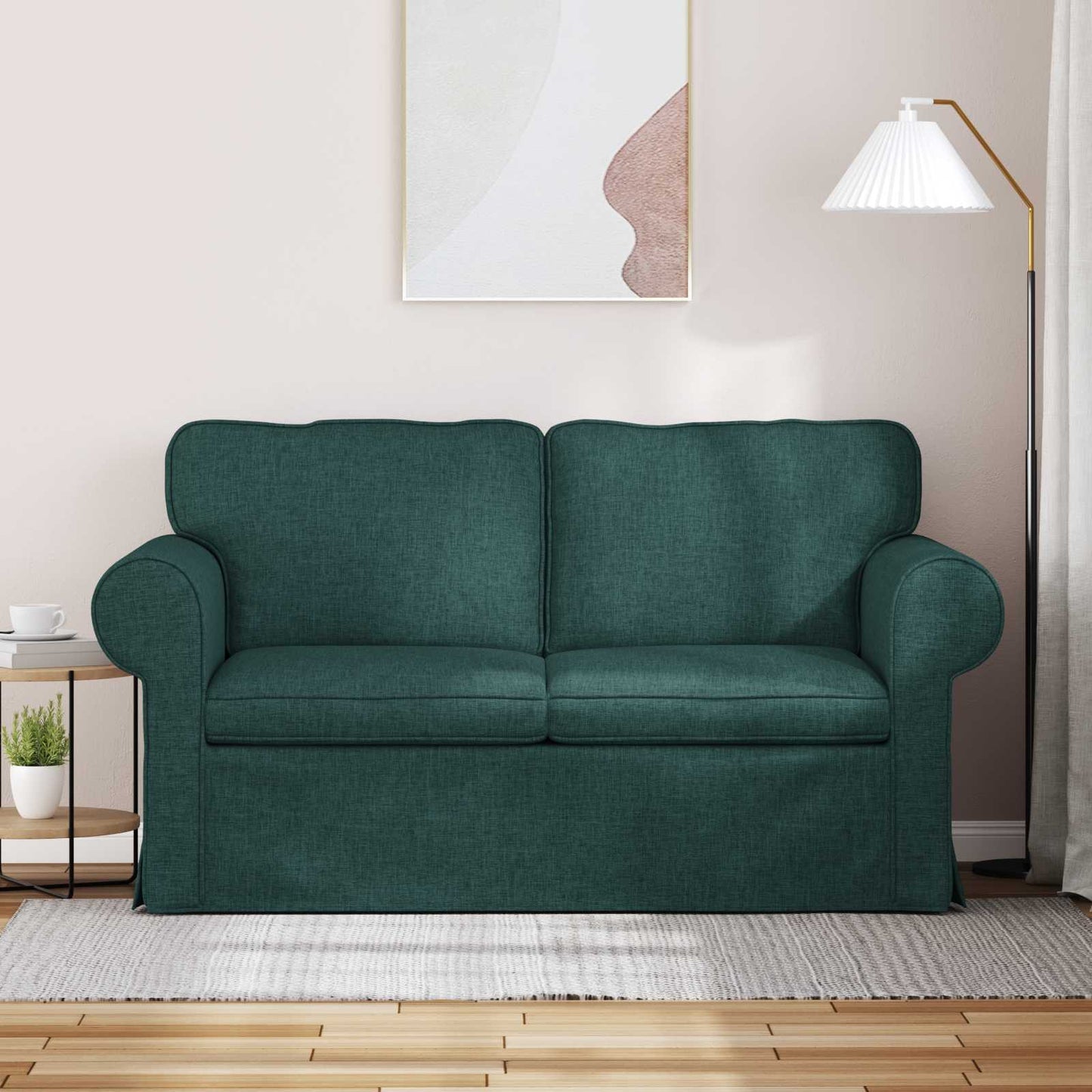 Sofa Dunkelgrün 155 x 82 x 80 cm Stoff
