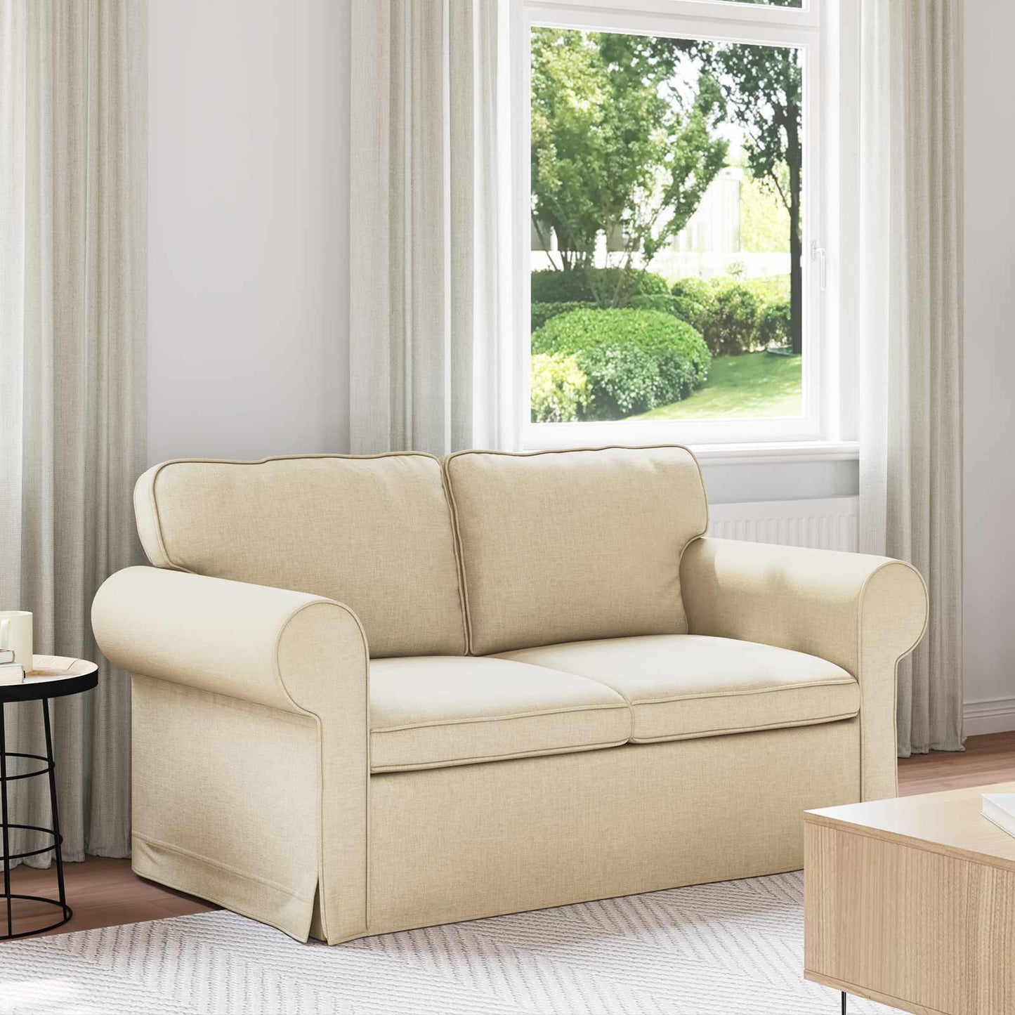 Sofa Creme 155 x 82 x 80 cm Stoff