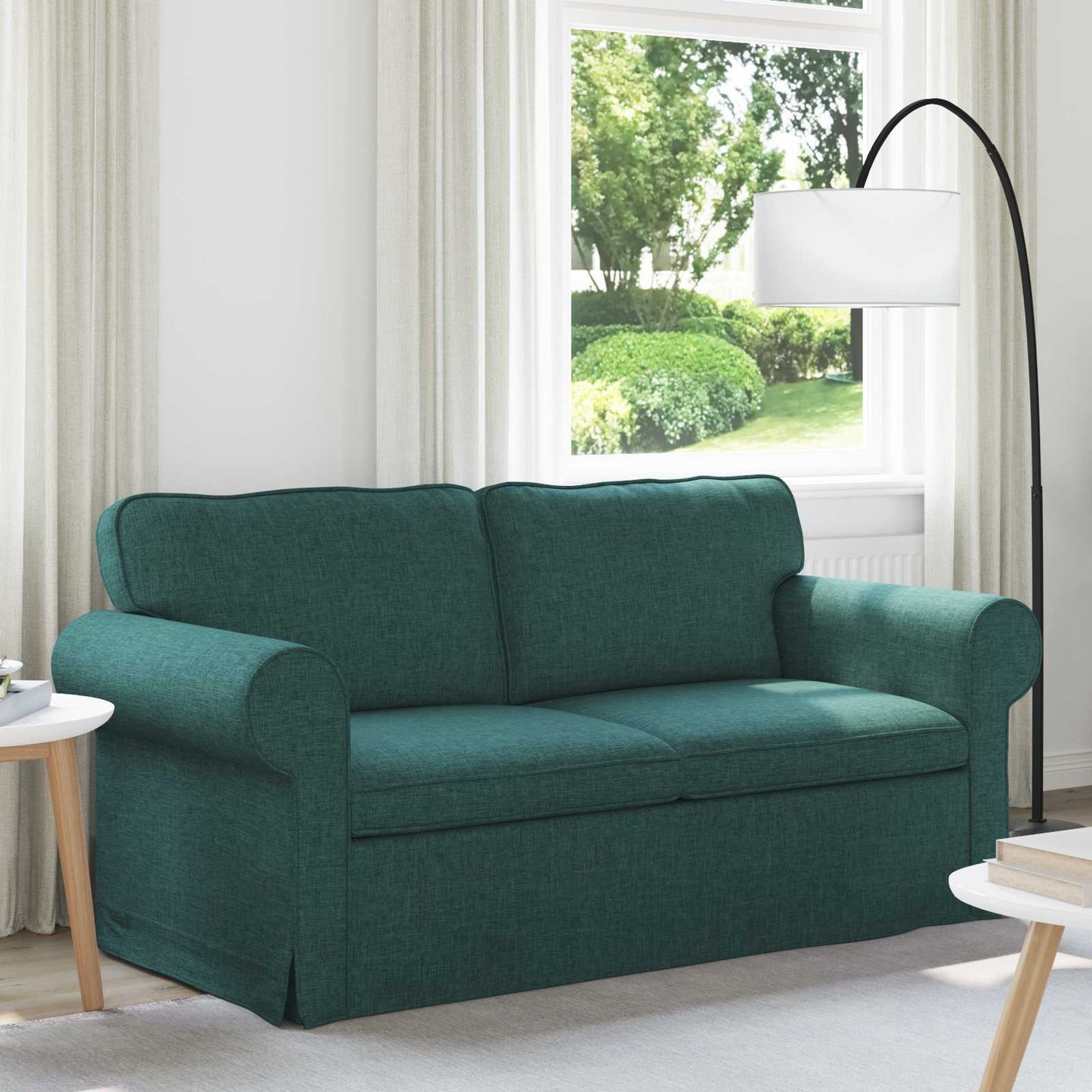 Sofa Dunkelgrün 175 x 82 x 80 cm Stoff