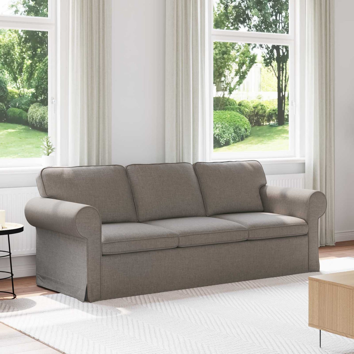 Sofa Taupe 215 x 82 x 80 cm Stoff