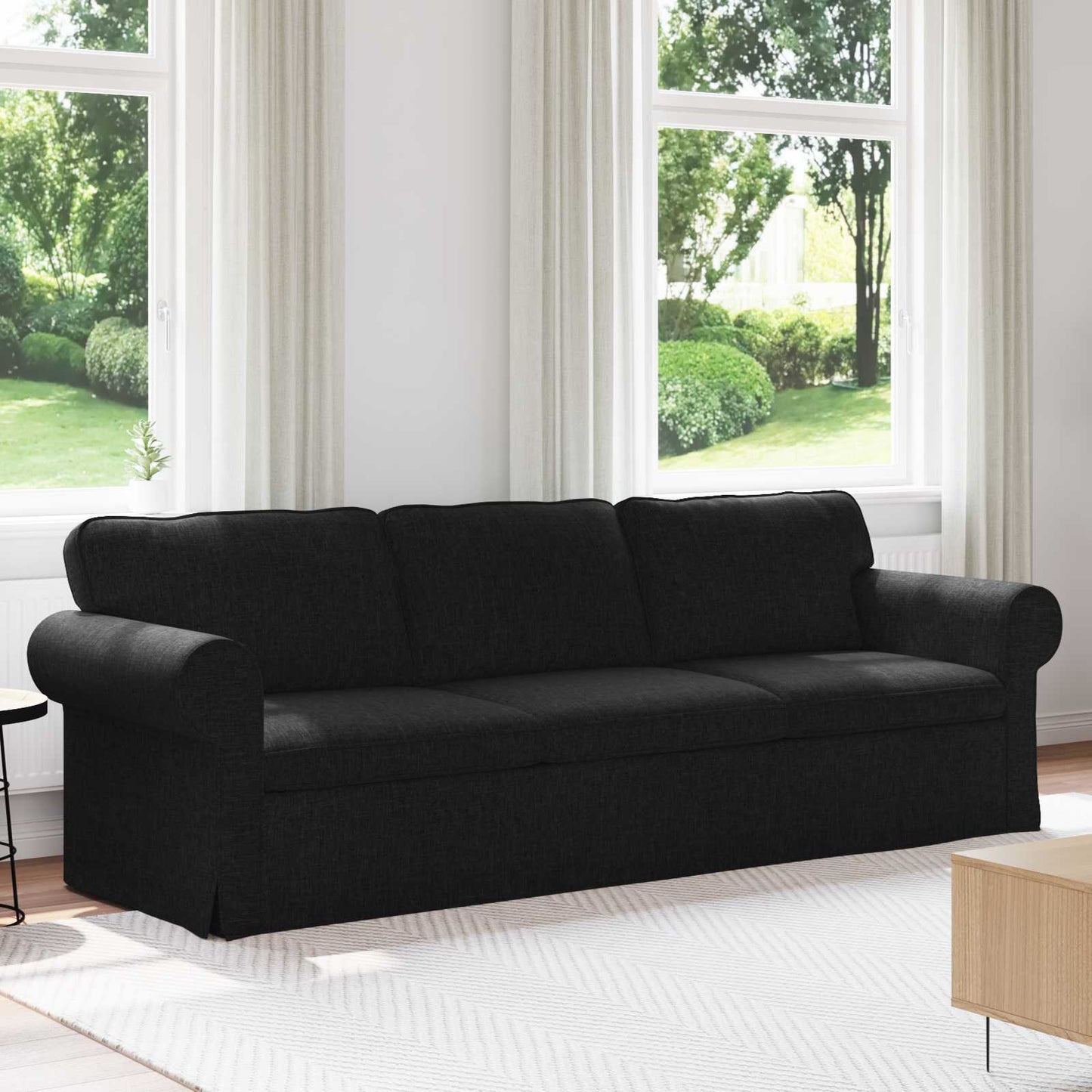 Sofa Schwarz 245 x 82 x 80 cm Stoff