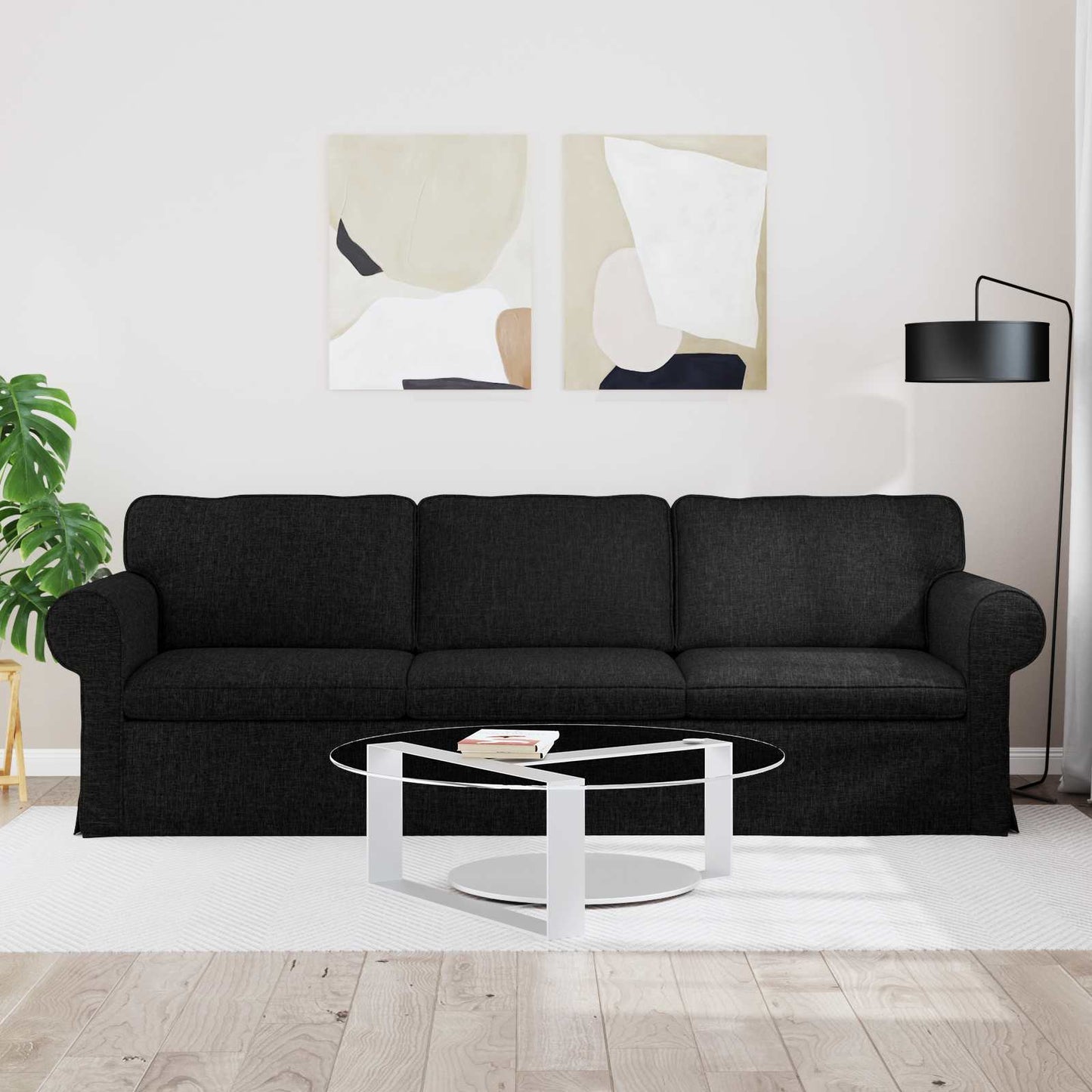 Sofa Schwarz 245 x 82 x 80 cm Stoff