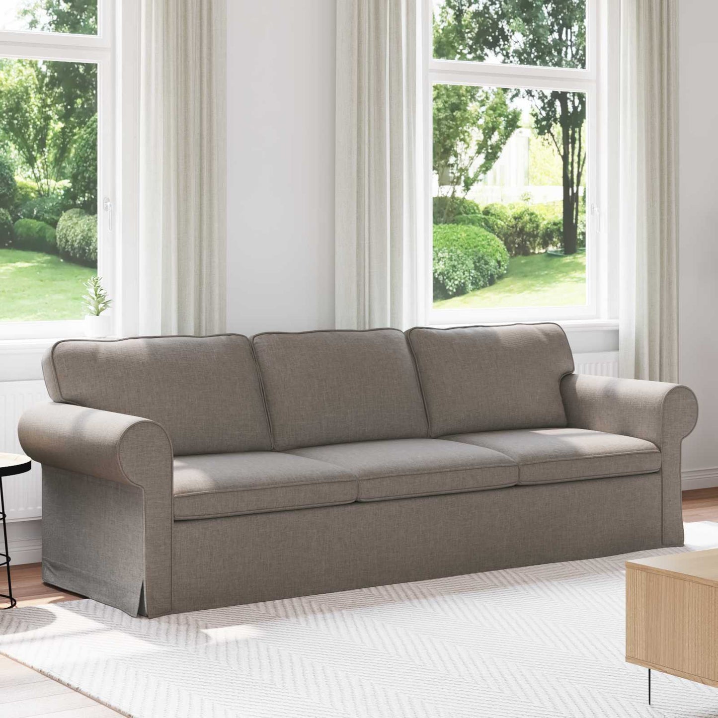 Sofa Taupe 245 x 82 x 80 cm Stoff