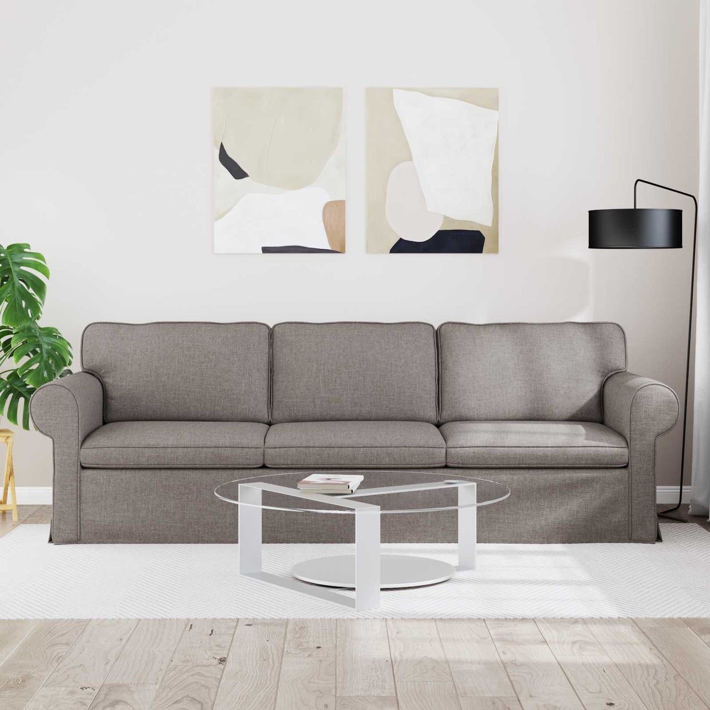 Sofa Taupe 245 x 82 x 80 cm Stoff
