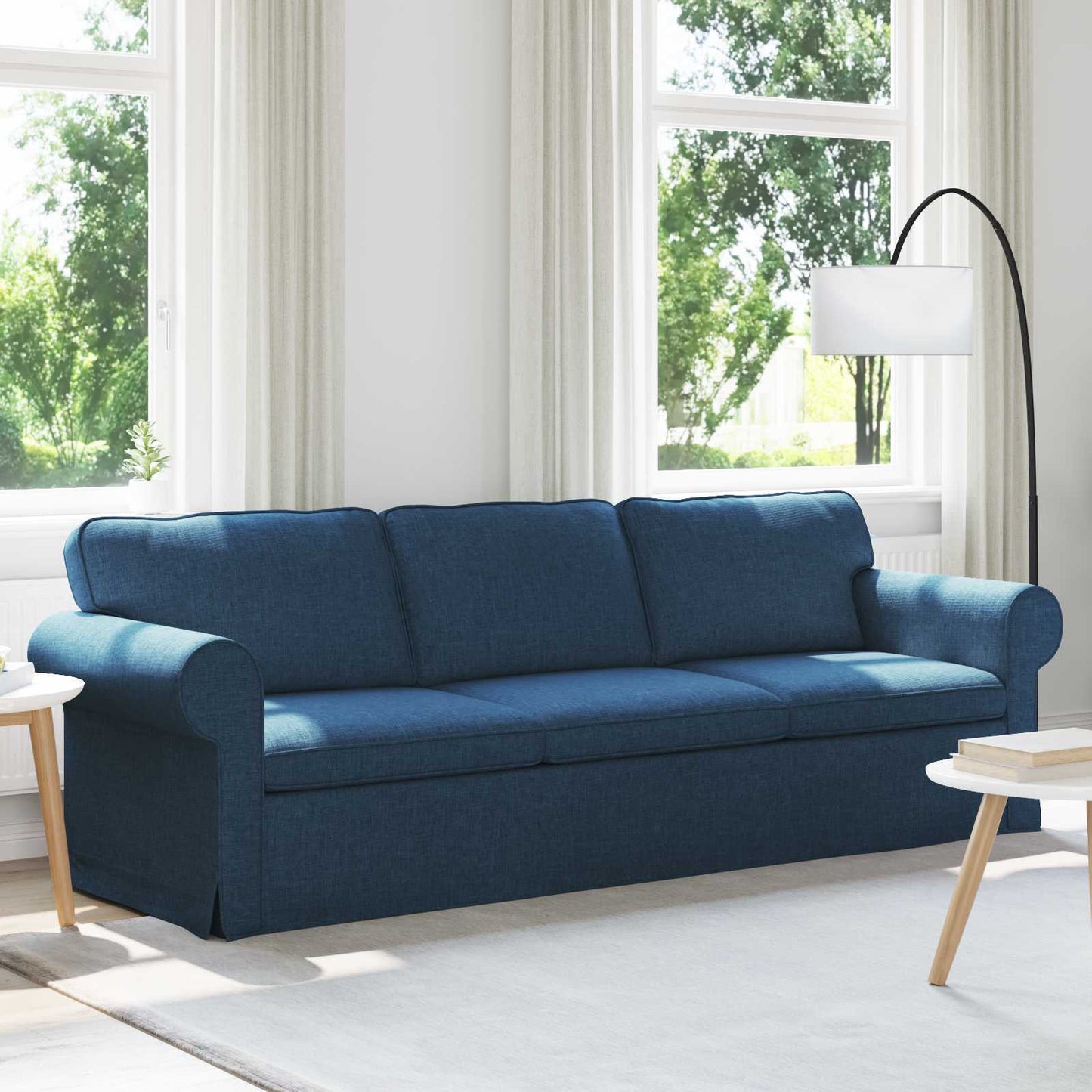Sofa Blau 245 x 82 x 80 cm Stoff