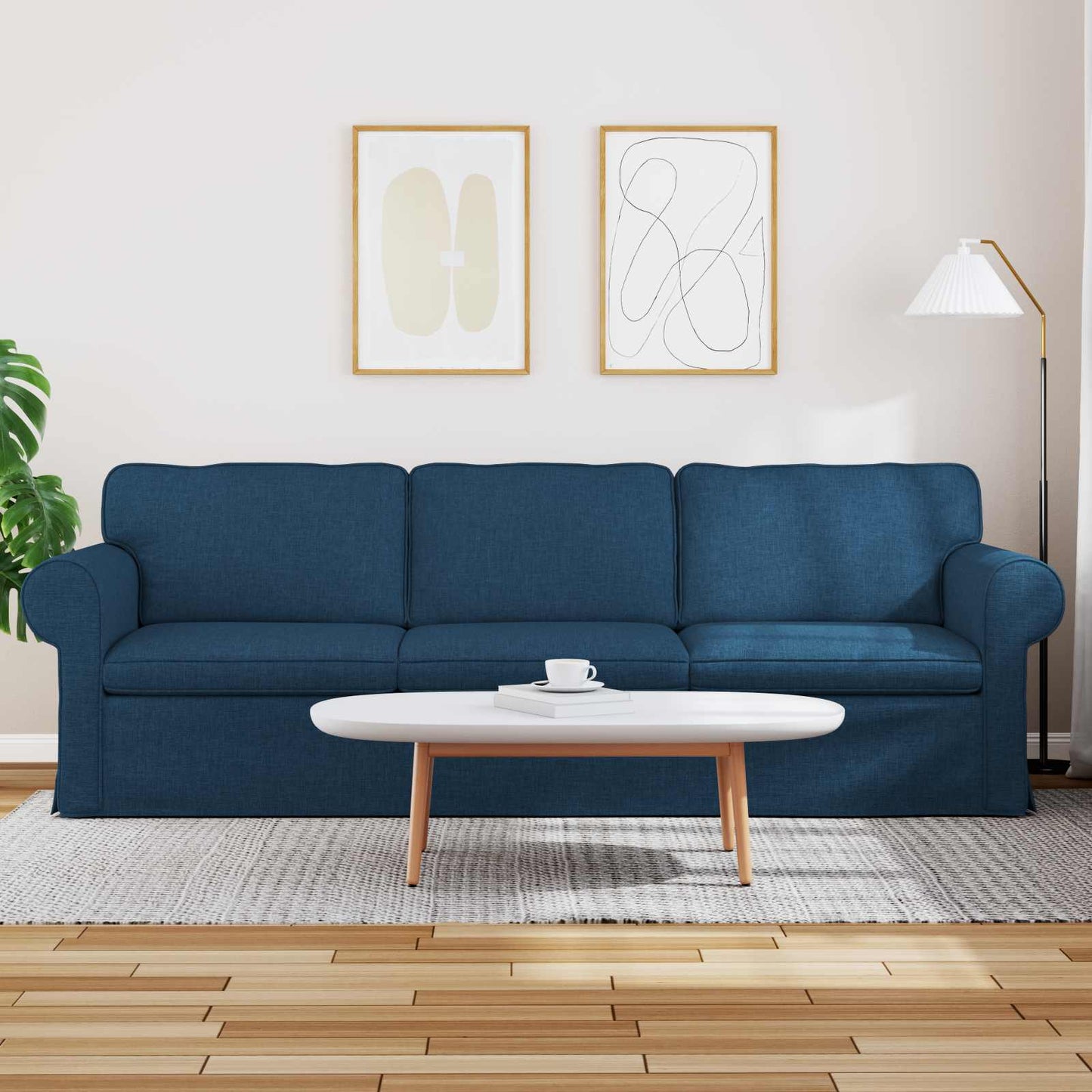 Sofa Blau 245 x 82 x 80 cm Stoff