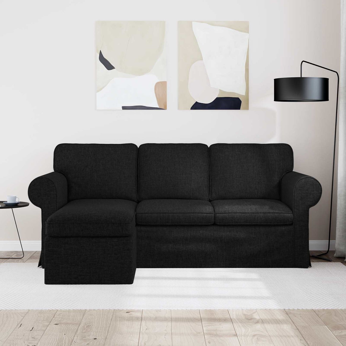 Sofa Schwarz 195 x 138 x 80 cm Stoff