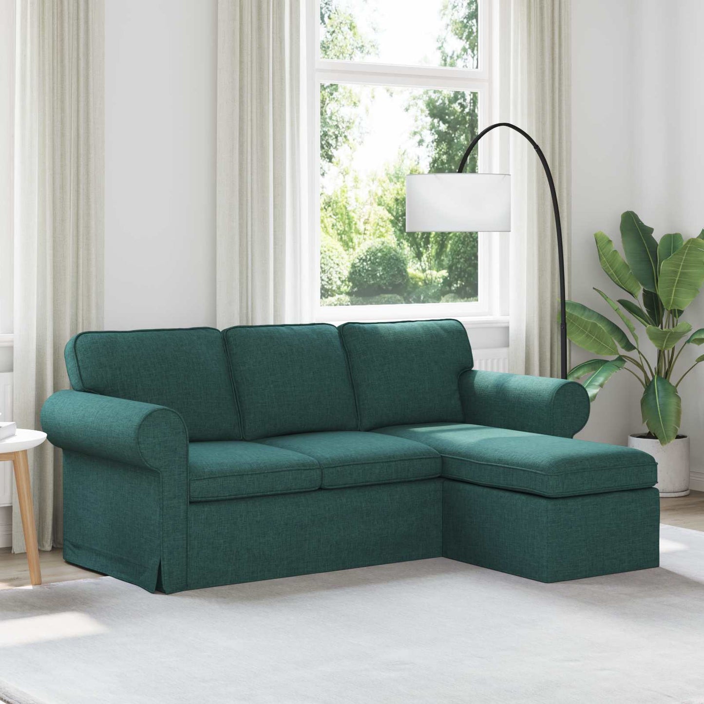 Sofa Dunkelgrün 195 x 138 x 80 cm Stoff