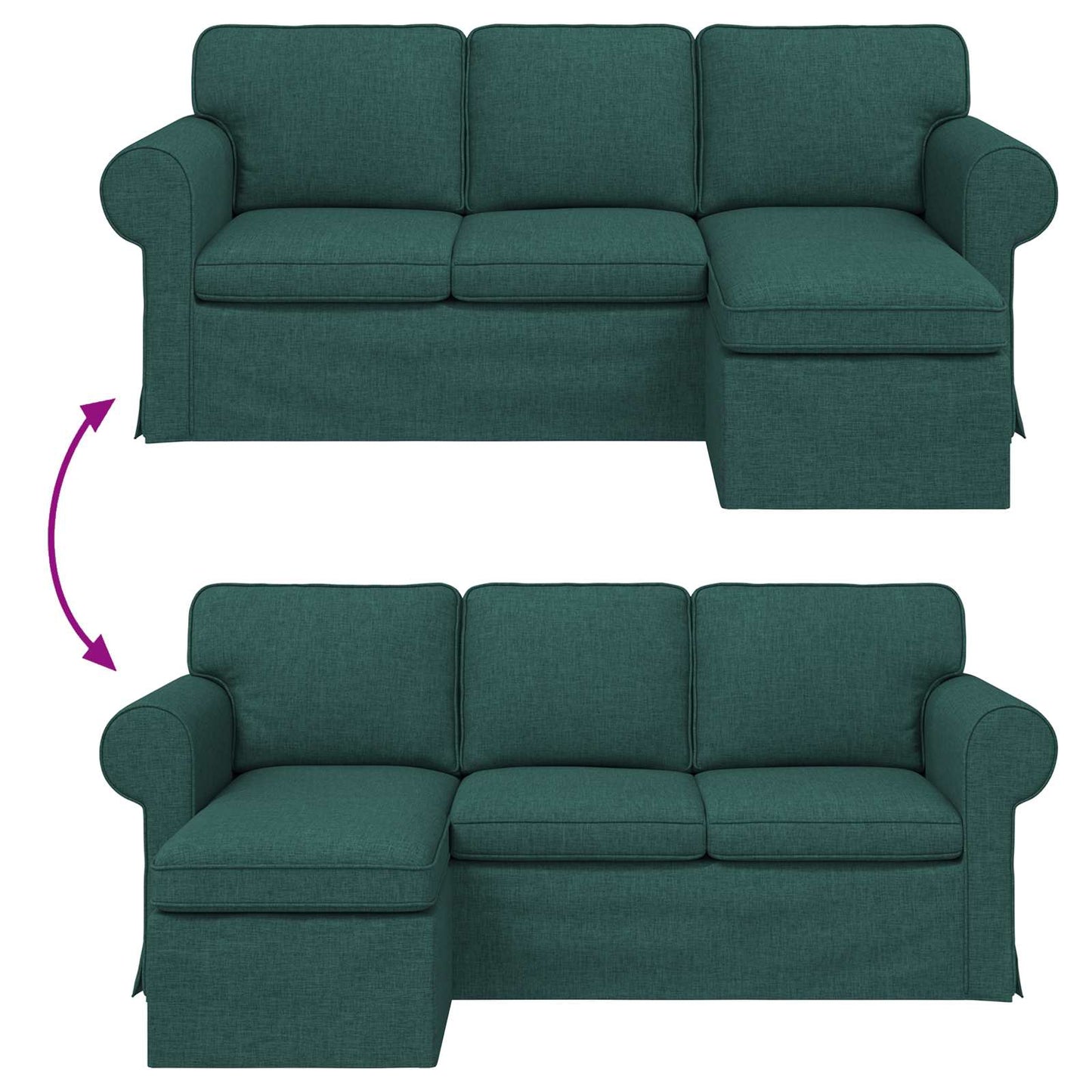 Sofa Dunkelgrün 195 x 138 x 80 cm Stoff