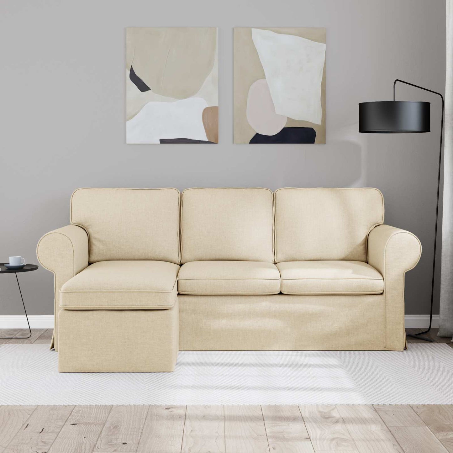 Sofa Creme 195 x 138 x 80 cm Stoff