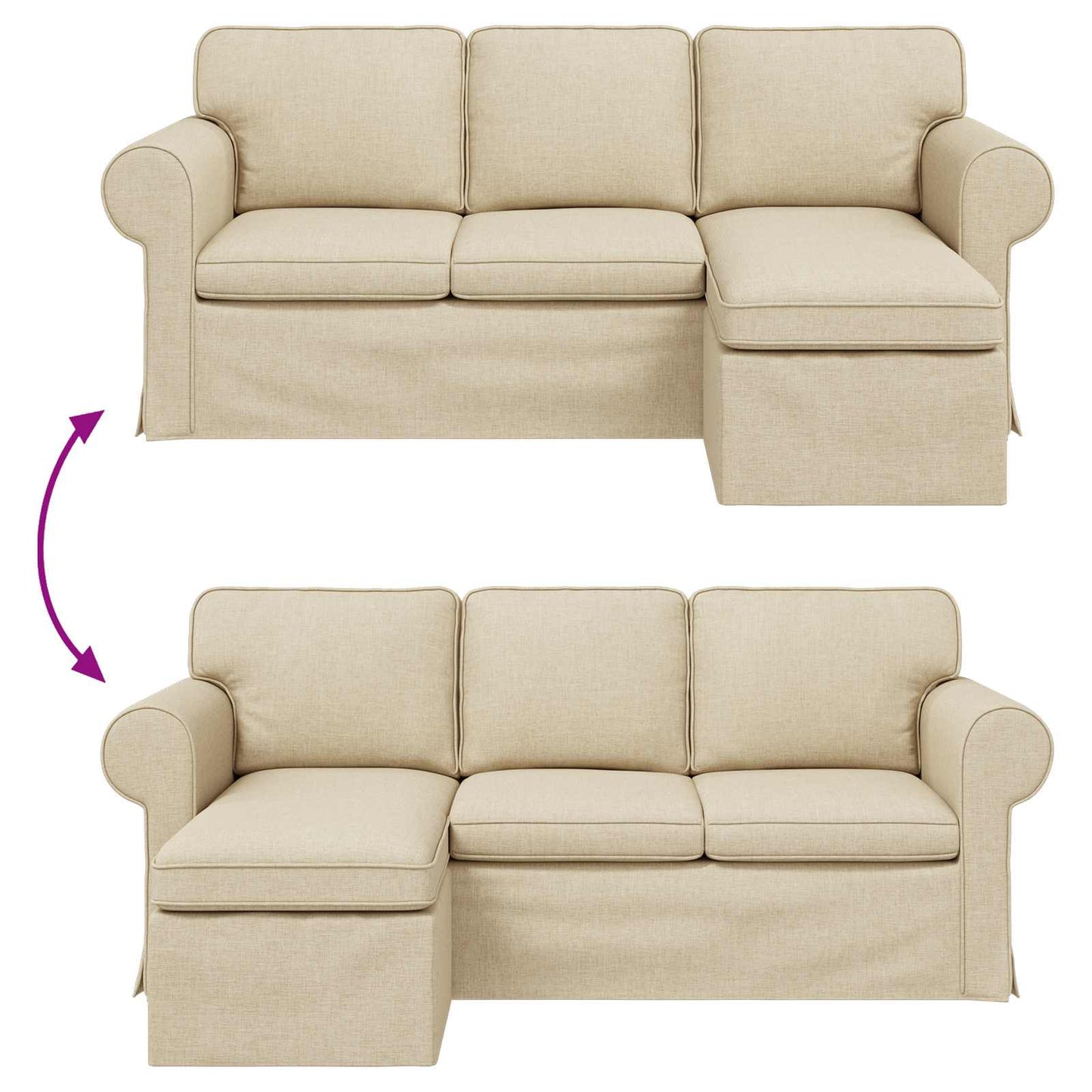 Sofa Creme 195 x 138 x 80 cm Stoff