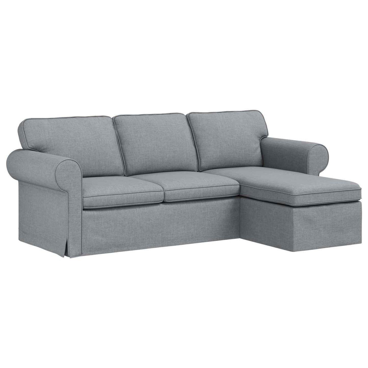 Sofa Hellgrau 215 x 138 x 80 cm Stoff